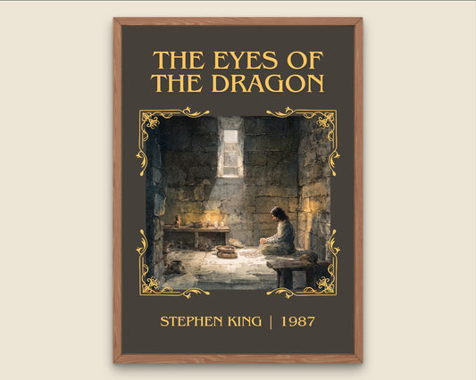 The Eyes Of The Dragon by Stephen King Descriptive Poster Print.Free Delivery Wall Art Author&Blurb Book Artwork Novel Poster Minimalist