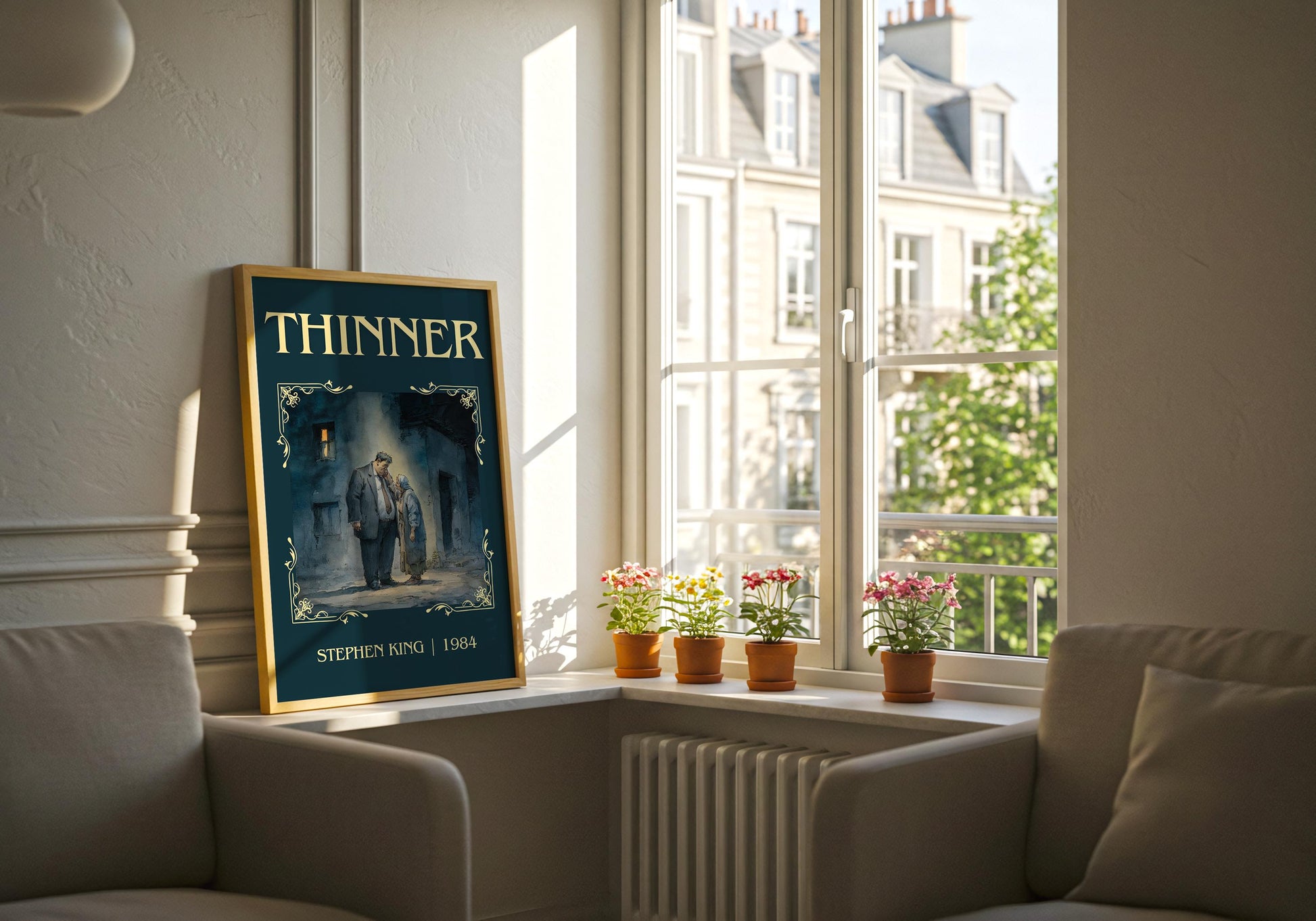 Thinner by Stephen King Descriptive Poster Print.Free Delivery Wall Art Author&Blurb Book Artwork Novel Poster Minimalist