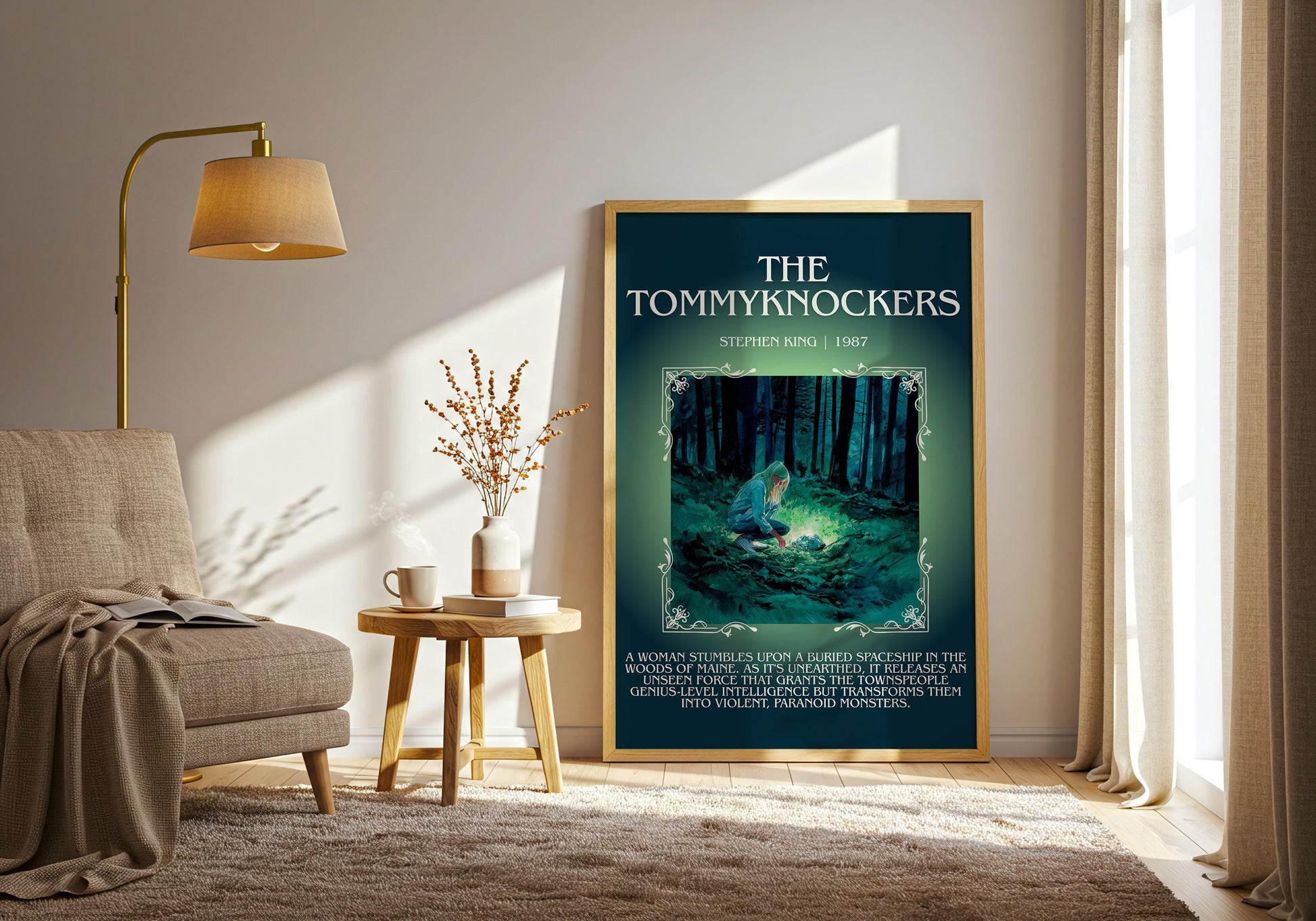 The Tommyknockers by Stephen King Descriptive Poster Print.Free Delivery Wall Art Author&Blurb Book Artwork Novel Poster Minimalist