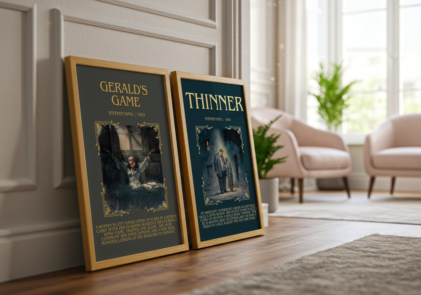 Thinner by Stephen King Descriptive Poster Print.Free Delivery Wall Art Author&Blurb Book Artwork Novel Poster Minimalist