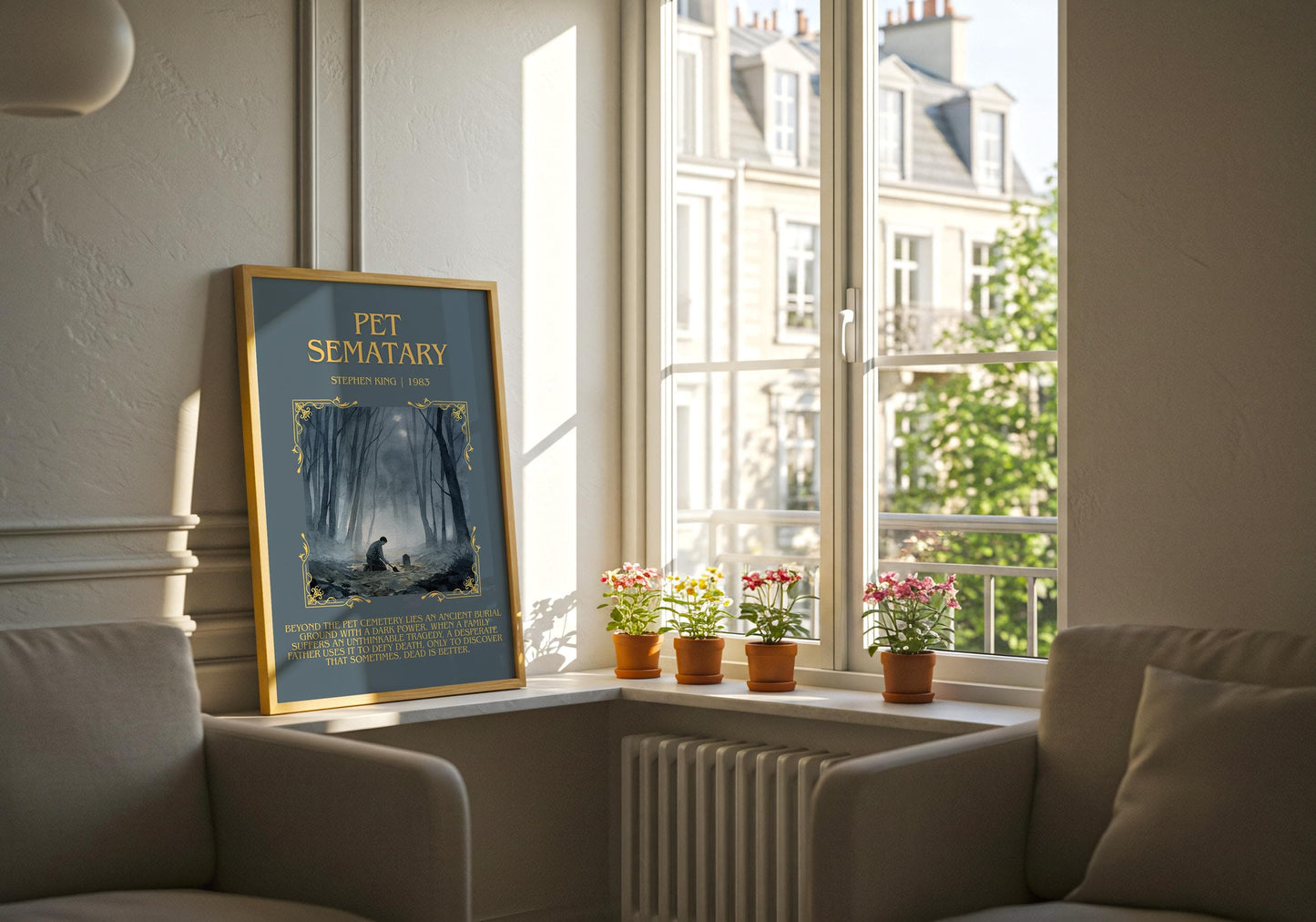 Pet Sematary by Stephen King Descriptive, High Quality Poster Print.Free Delivery Wall Art. Author&Blurb Book Artwork Novel Nook Gift