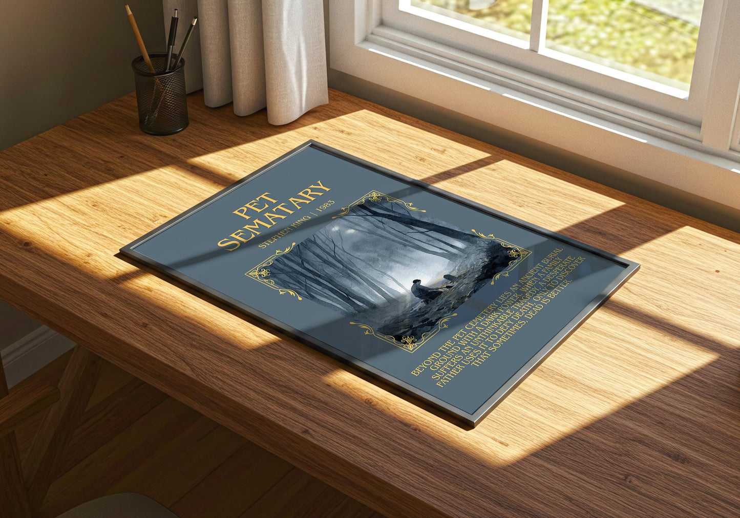 Pet Sematary by Stephen King Descriptive, High Quality Poster Print.Free Delivery Wall Art. Author&Blurb Book Artwork Novel Nook Gift