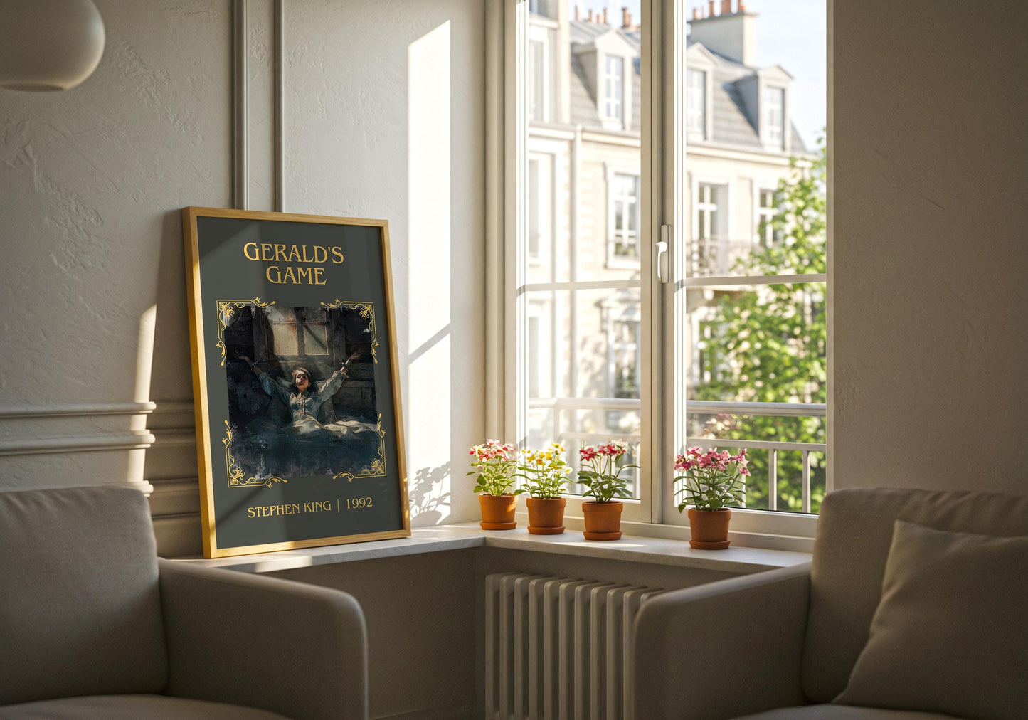 Gerald's Game by Stephen King Descriptive, High Quality Poster Print.Free Delivery Wall Art. Author&Blurb Book Artwork Novel Nook Gift