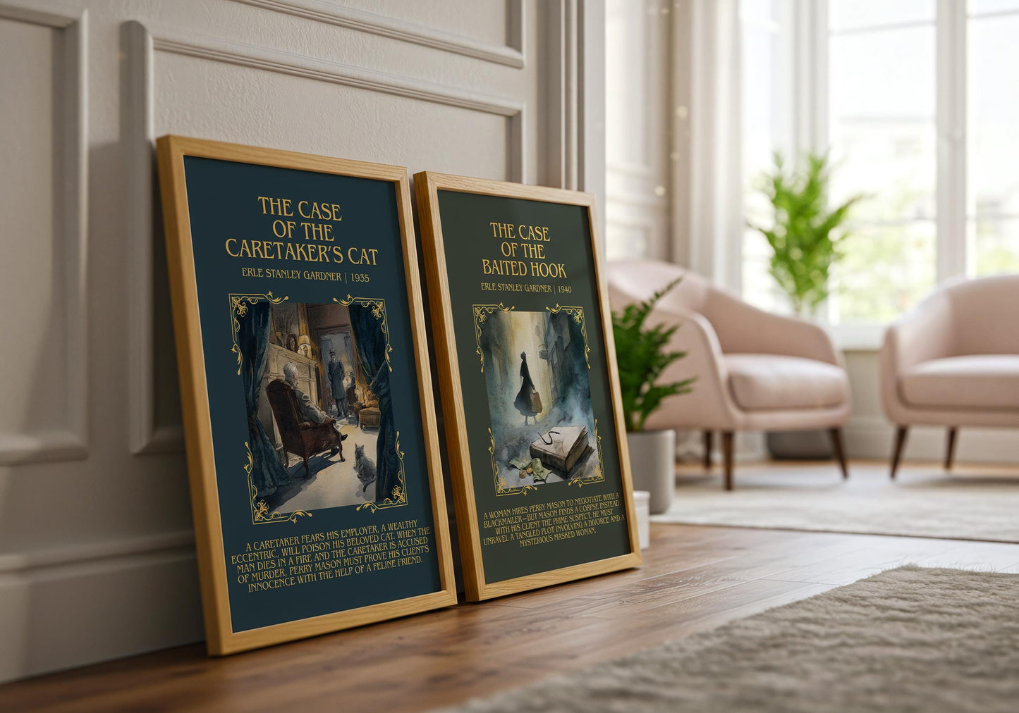 The Case Of The Caretaker's Cat by Erle Stanley Gardner Descriptive Poster Print.Free Delivery Wall Art Author&Blurb Book Artwork Novel
