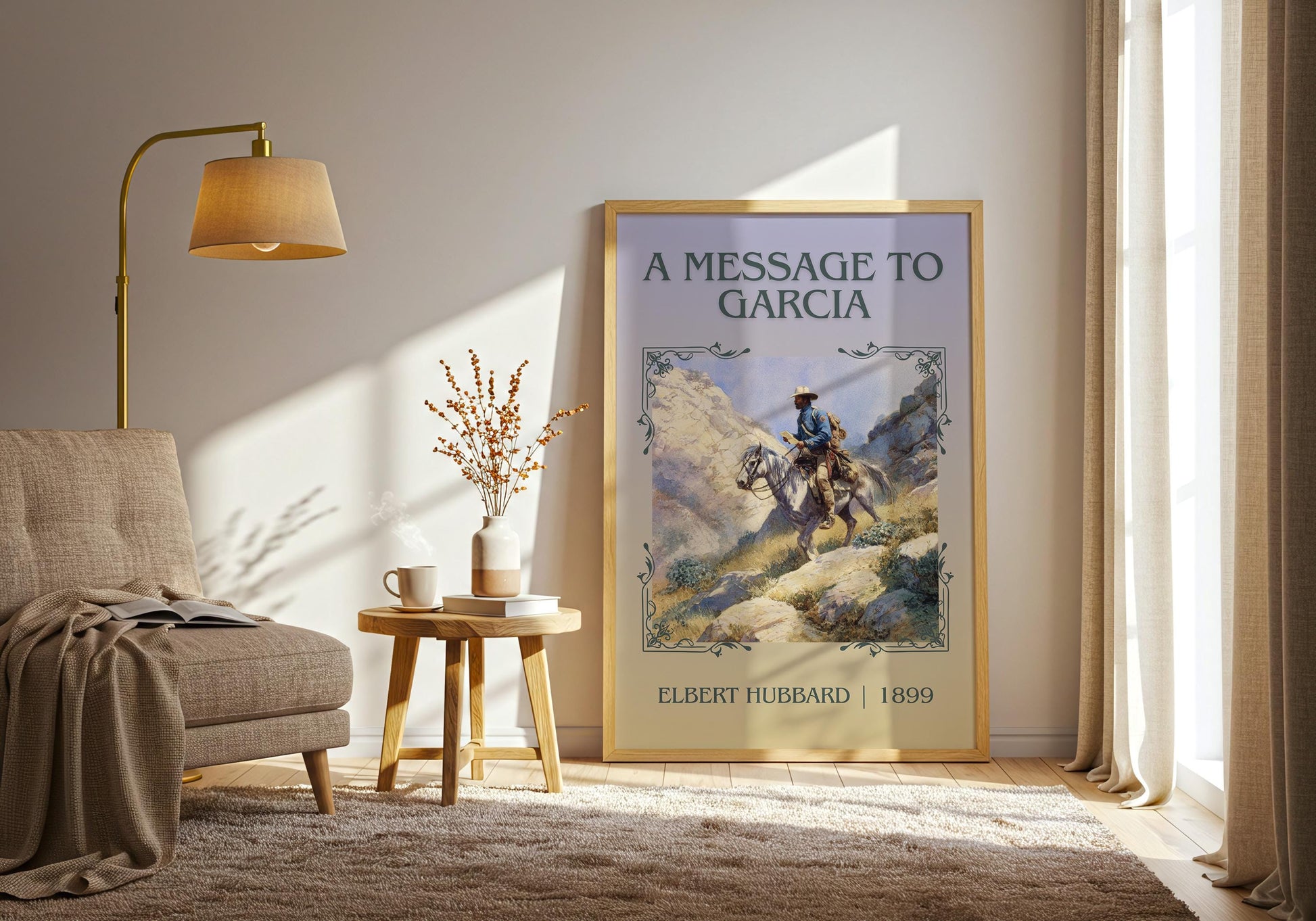 A Message To Garcia by Elbert Hubbard Descriptive Poster Print.Free Delivery Wall Art Author&Blurb Book Artwork Novel Poster Minimalist
