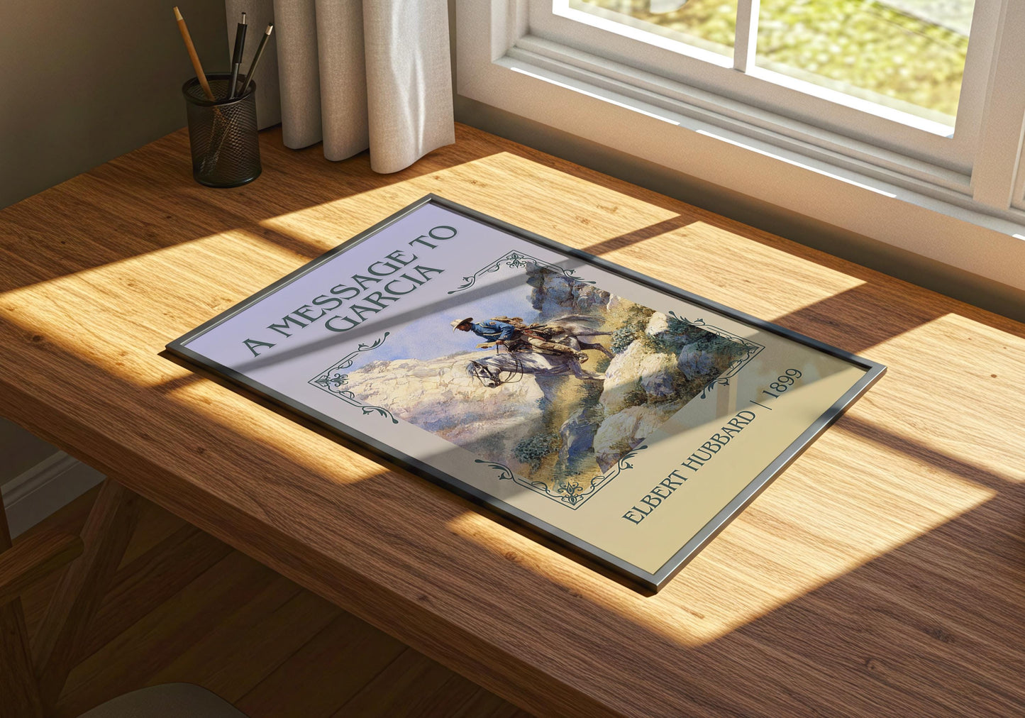 A Message To Garcia by Elbert Hubbard Descriptive Poster Print.Free Delivery Wall Art Author&Blurb Book Artwork Novel Poster Minimalist