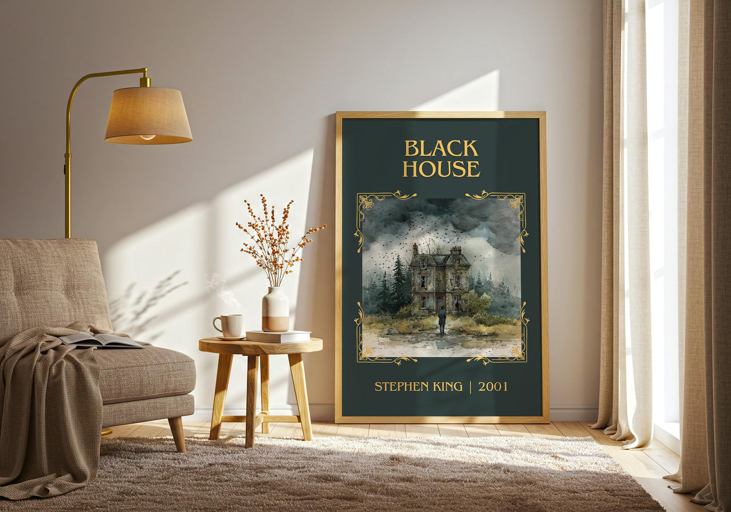 Black House by Stephen King Descriptive Poster Print.Free Delivery Wall Art Author&Blurb Book Artwork Novel Poster Minimalist