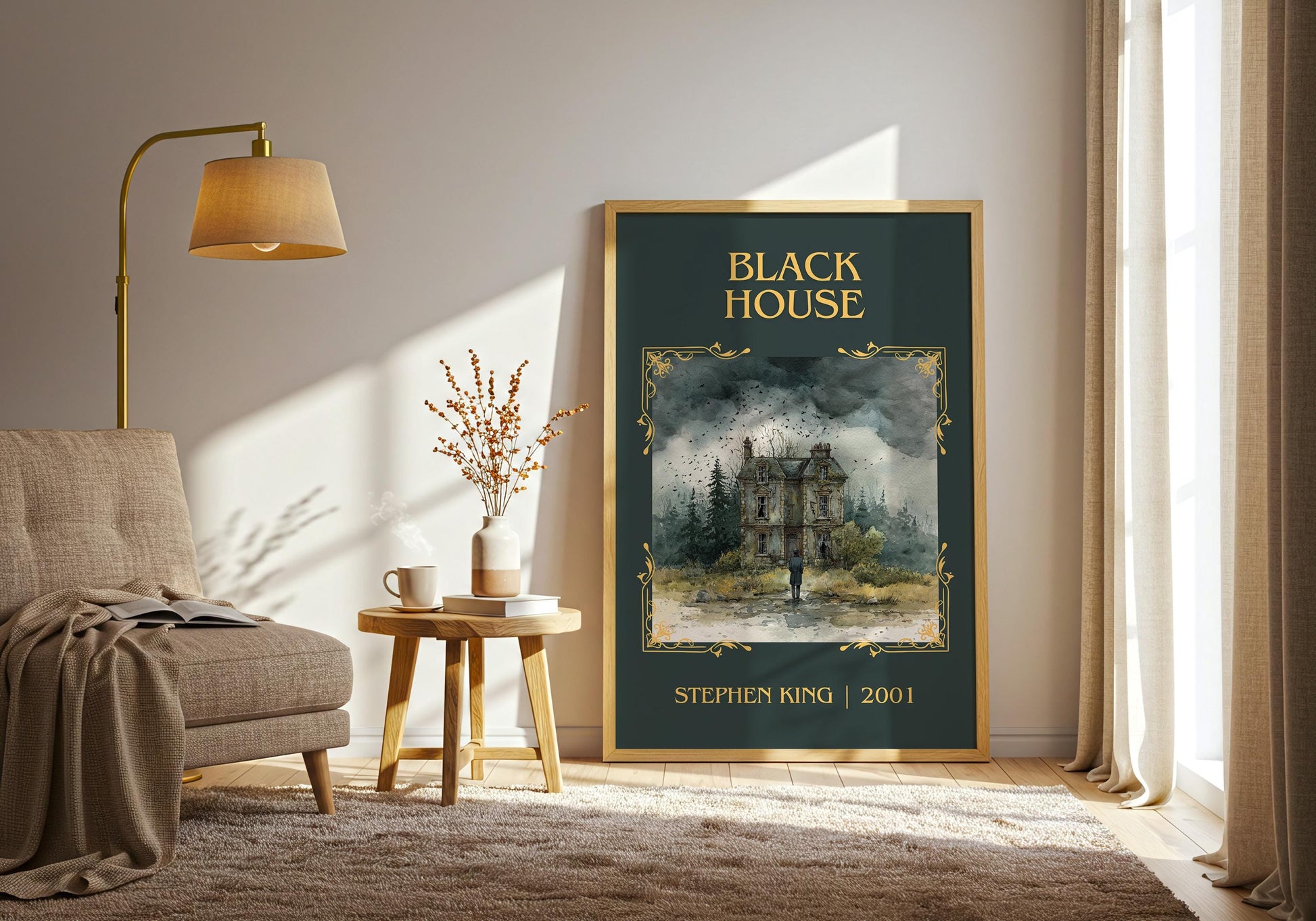 Black House by Stephen King Descriptive Poster Print.Free Delivery Wall Art Author&Blurb Book Artwork Novel Poster Minimalist