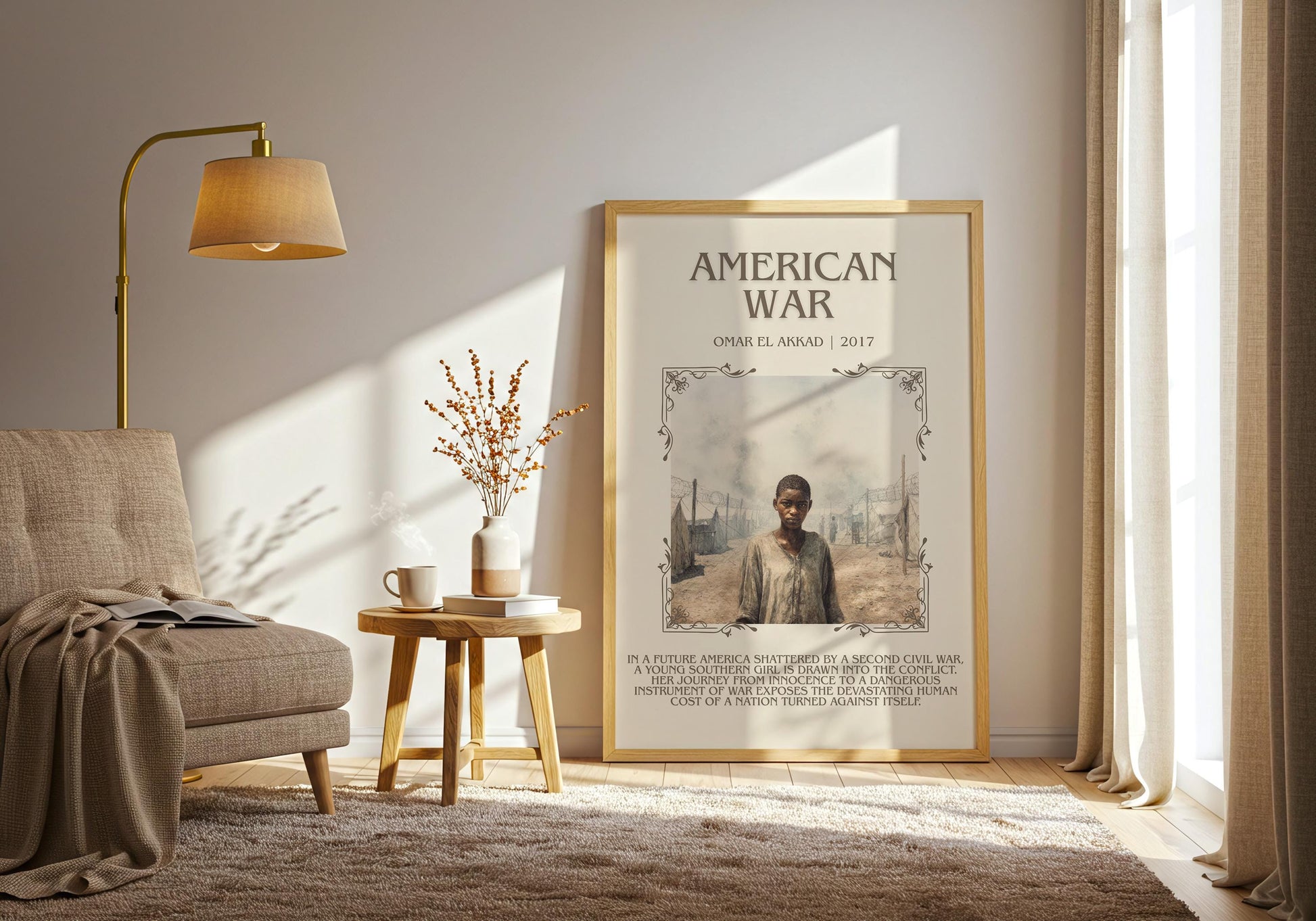 American War by Omar El Akkad Descriptive Poster Print.Free Delivery Wall Art Author&Blurb Book Artwork Novel Poster