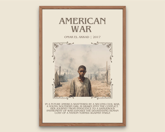 American War by Omar El Akkad Descriptive Poster Print.Free Delivery Wall Art Author&Blurb Book Artwork Novel Poster