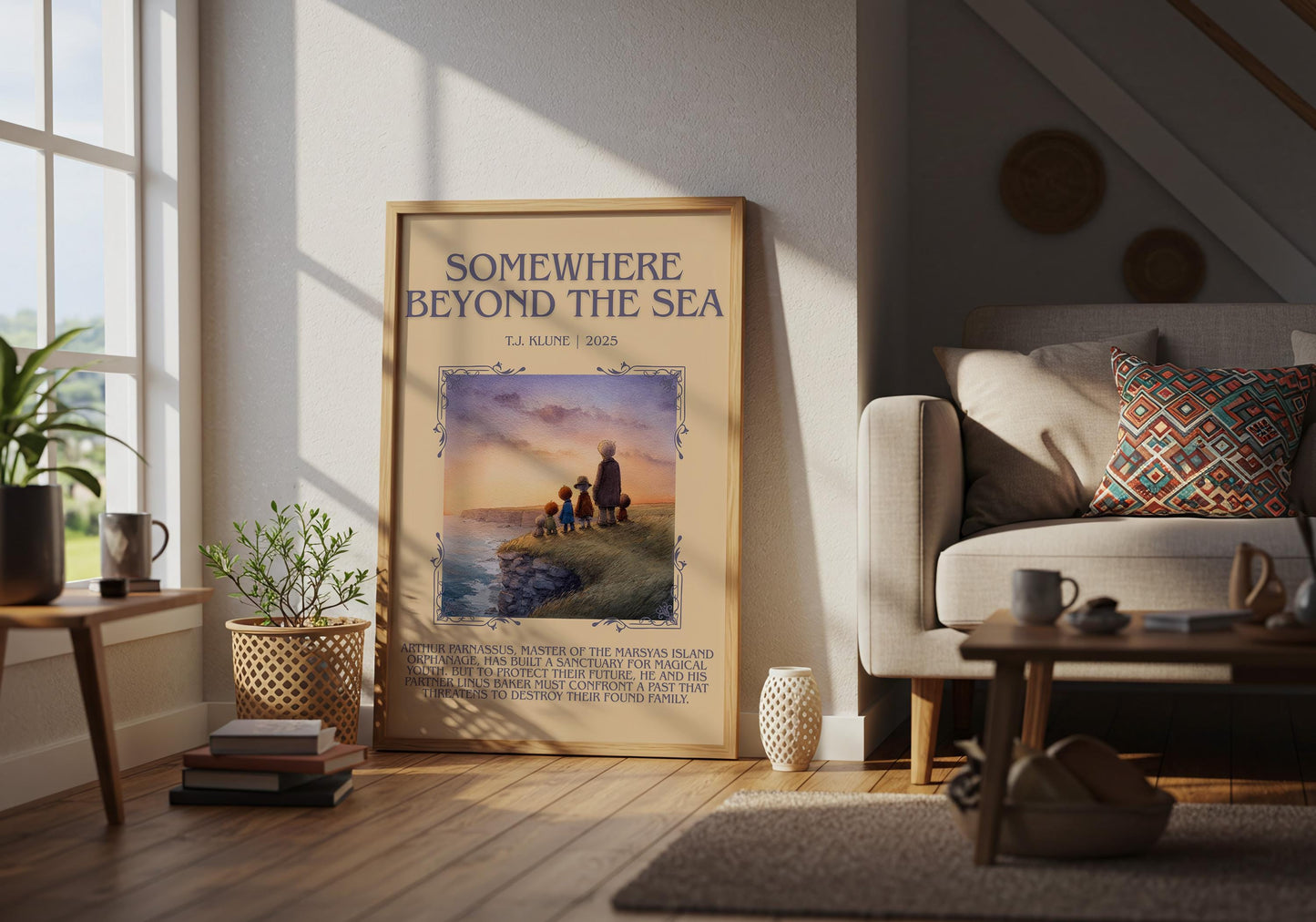 Somewhere Beyond The Sea by T.J. Klune Descriptive Poster Print.Free Delivery Wall Art Author&Blurb Book Artwork Novel Poster