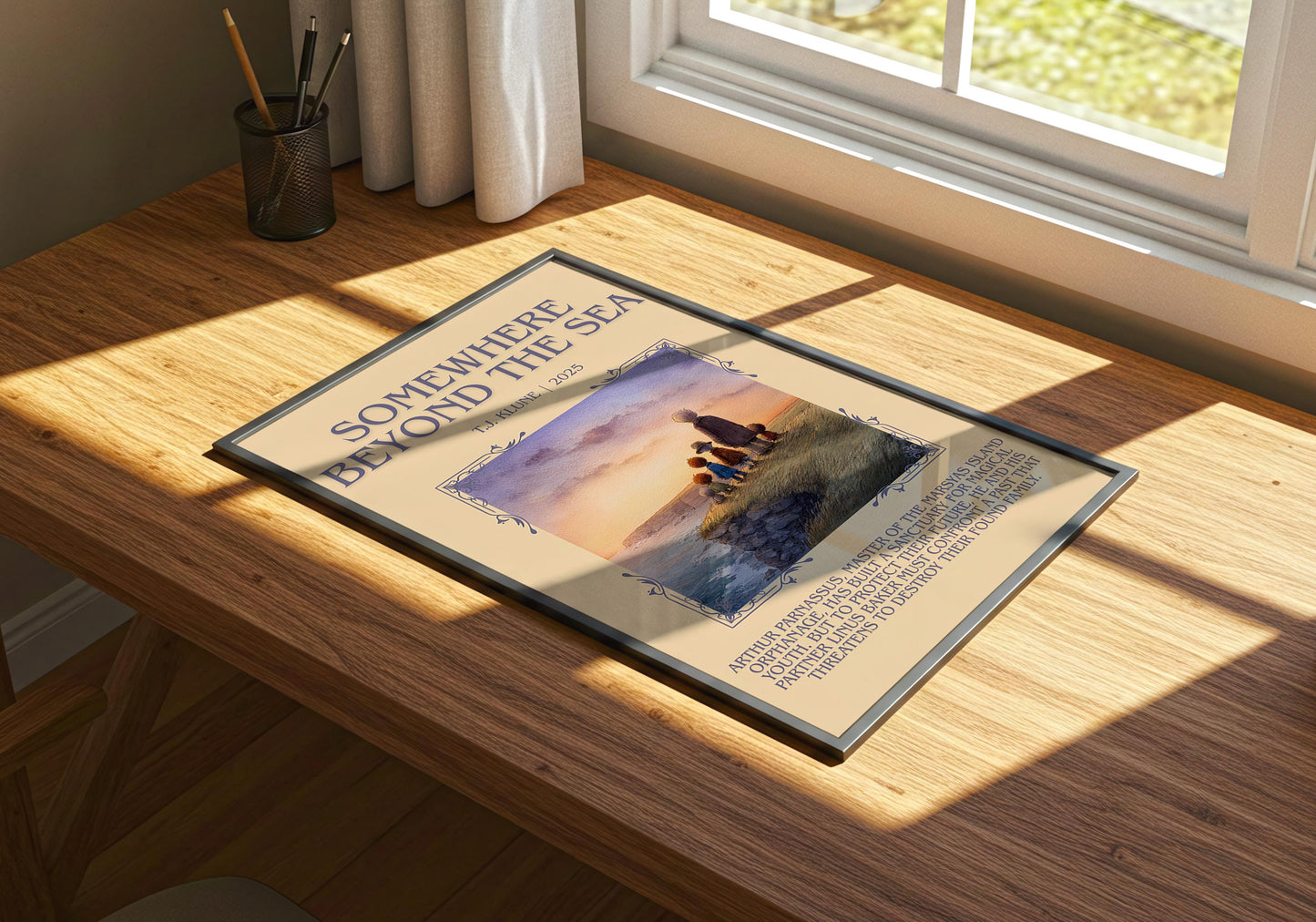 Somewhere Beyond The Sea by T.J. Klune Descriptive Poster Print.Free Delivery Wall Art Author&Blurb Book Artwork Novel Poster