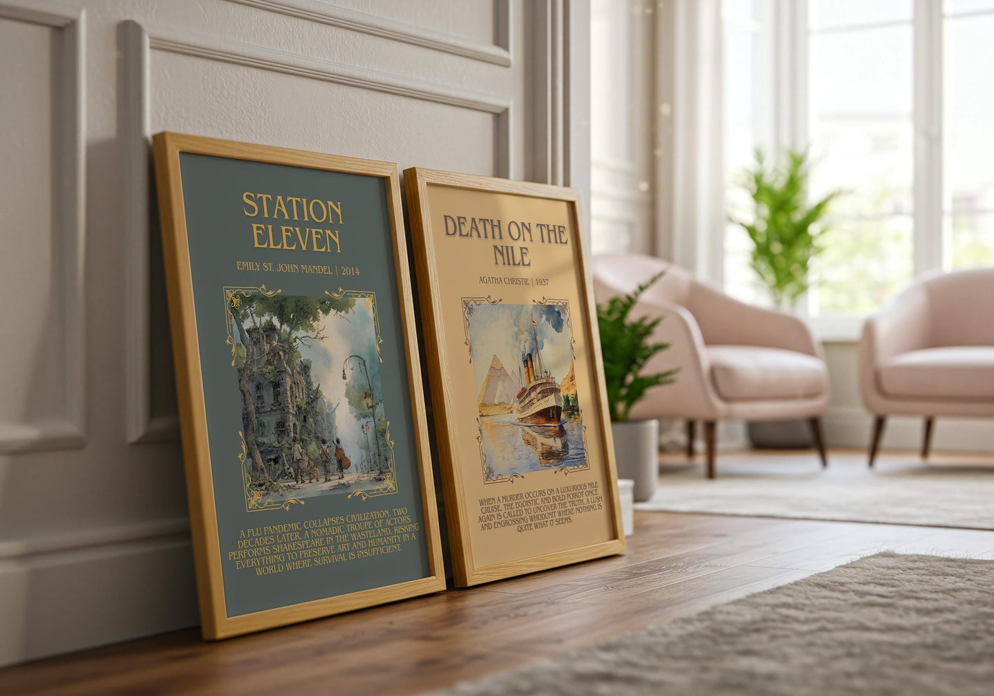 Station Eleven by Emily St. John Mandel Descriptive Poster Print.Free Delivery Wall Art Author&Blurb Book Artwork Novel Poster