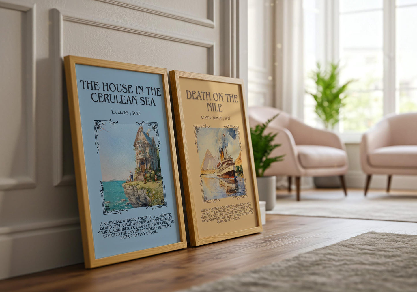 The House In The Cerulean Sea by T.J. Klune Descriptive Poster Print.Free Delivery Wall Art Author&Blurb Book Artwork Novel Poster