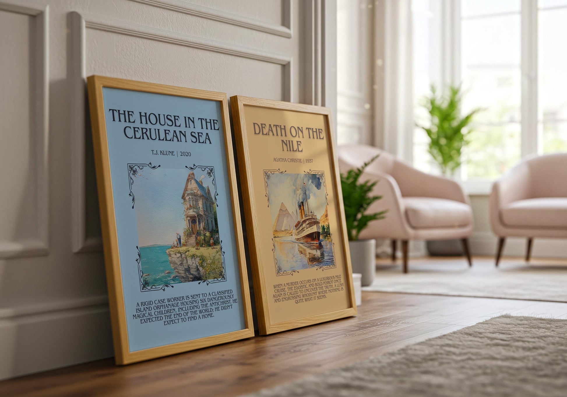 The House In The Cerulean Sea by T.J. Klune Descriptive Poster Print.Free Delivery Wall Art Author&Blurb Book Artwork Novel Poster