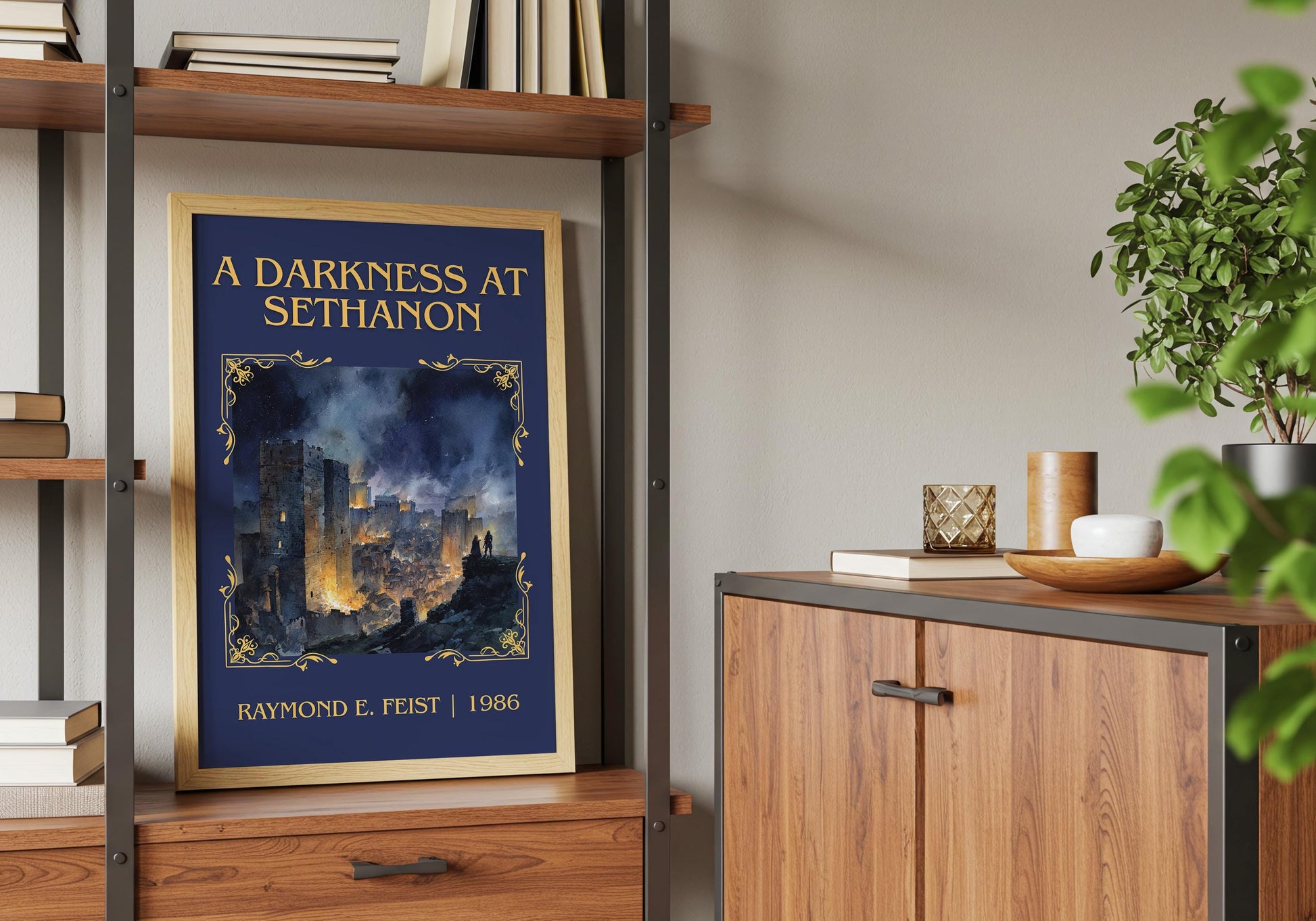 A Darkness At Sethanon by Raymond E.Feist Descriptive Poster Print.Free Delivery Wall Art Author&Blurb Book Artwork Novel Poster