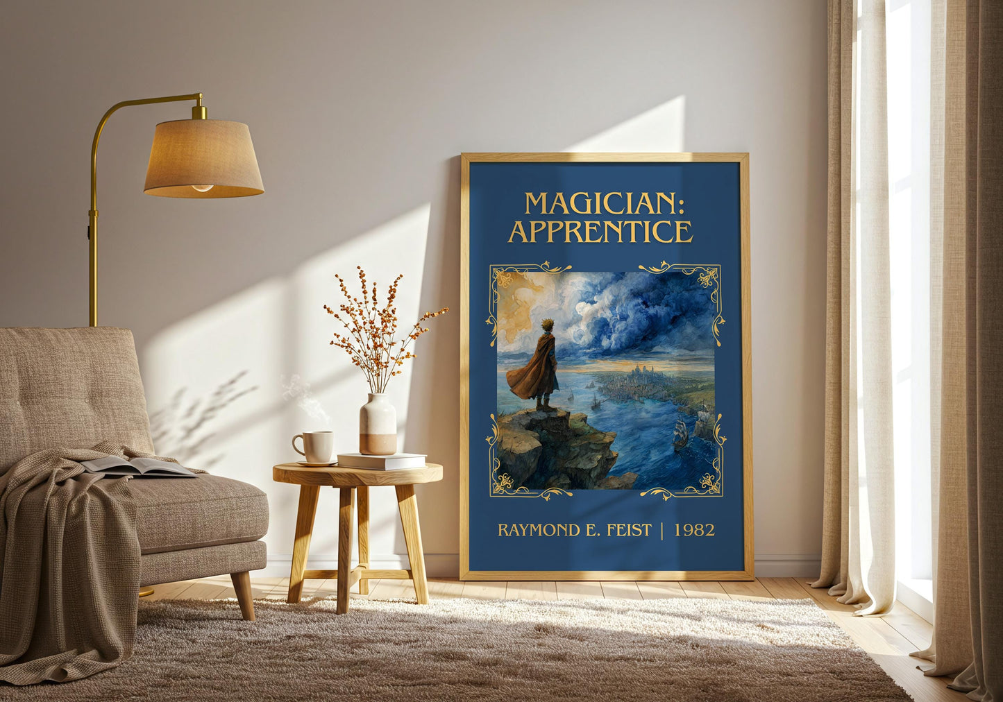 Magician: Apprentice by Raymond E.Feist Descriptive Poster Print.Free Delivery Wall Art Author&Blurb Book Artwork Novel Poster
