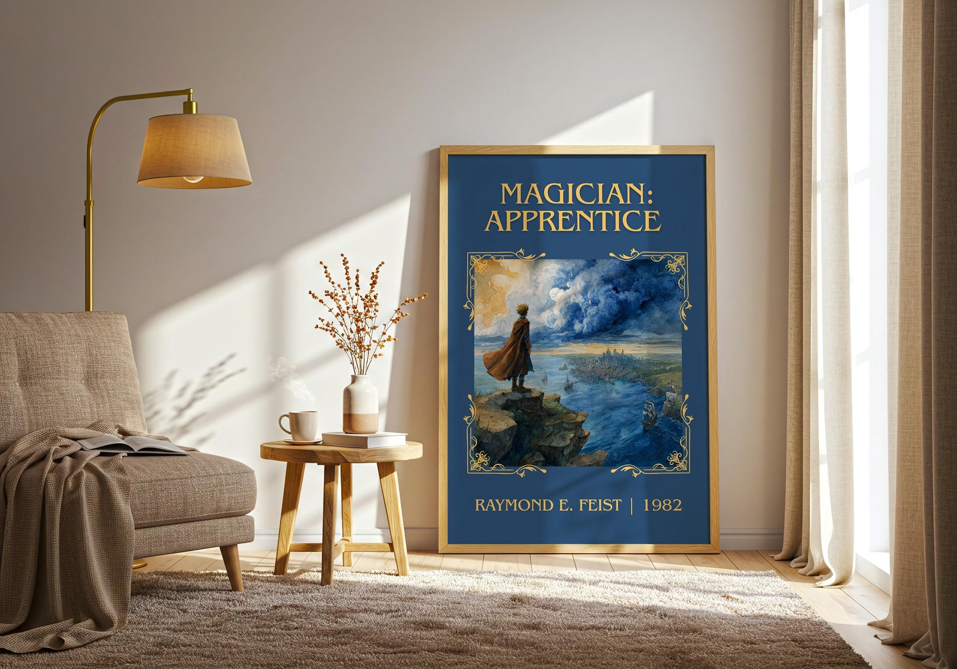 Magician: Apprentice by Raymond E.Feist Descriptive Poster Print.Free Delivery Wall Art Author&Blurb Book Artwork Novel Poster