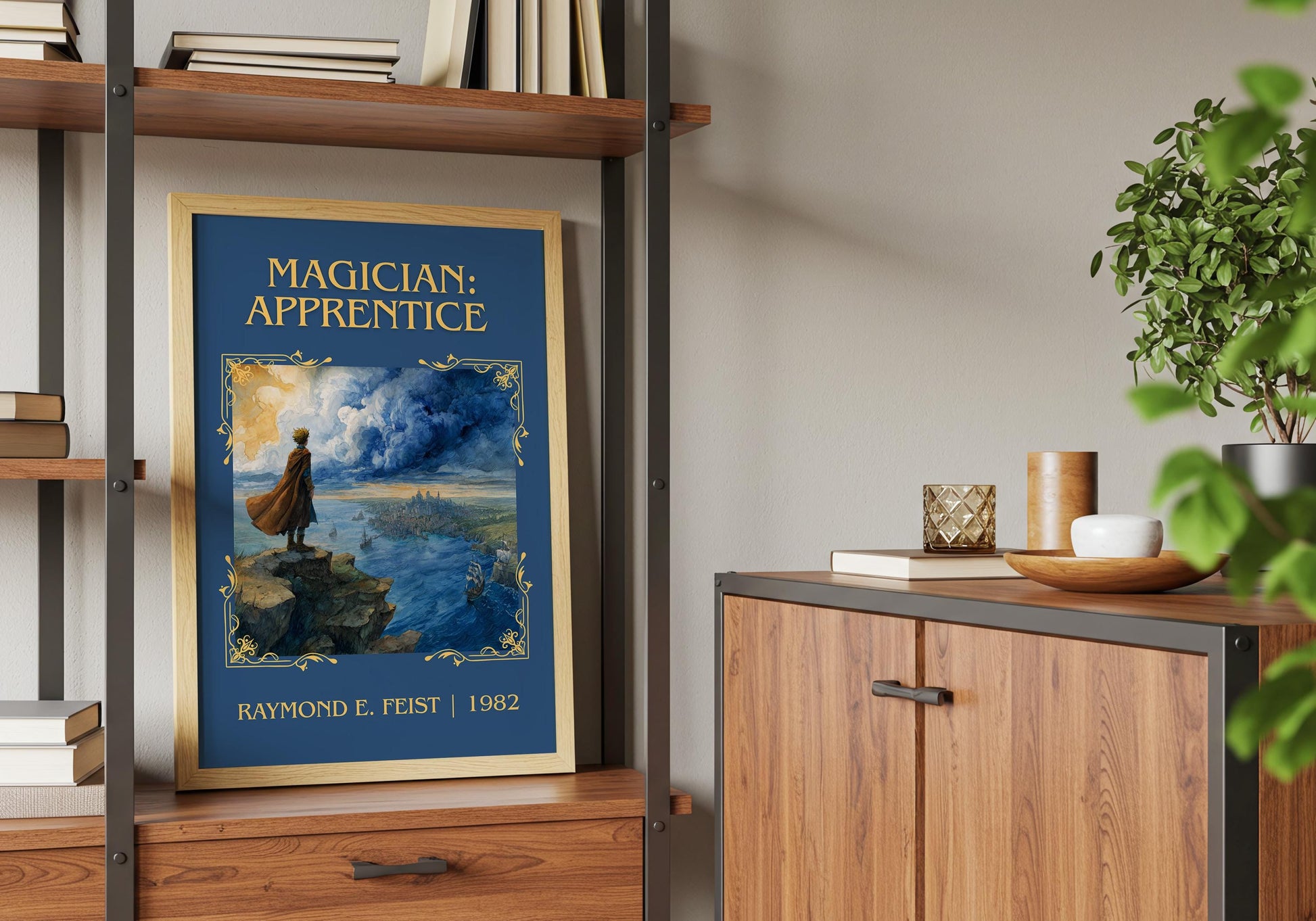 Magician: Apprentice by Raymond E.Feist Descriptive Poster Print.Free Delivery Wall Art Author&Blurb Book Artwork Novel Poster