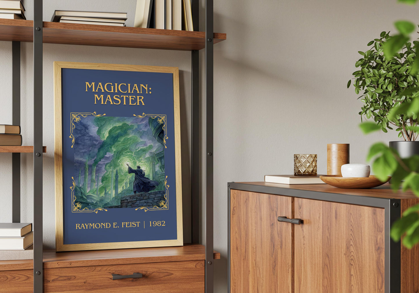 Magician: Master by Raymond E.Feist Descriptive Poster Print.Free Delivery Wall Art Author&Blurb Book Artwork Novel Poster