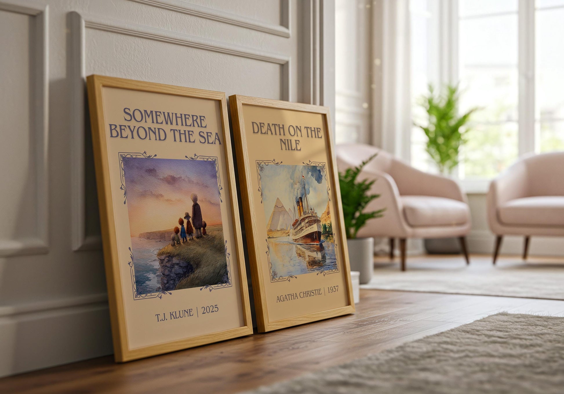 Somewhere Beyond The Sea by T.J. Klune Descriptive Poster Print.Free Delivery Wall Art Author&Blurb Book Artwork Novel Poster