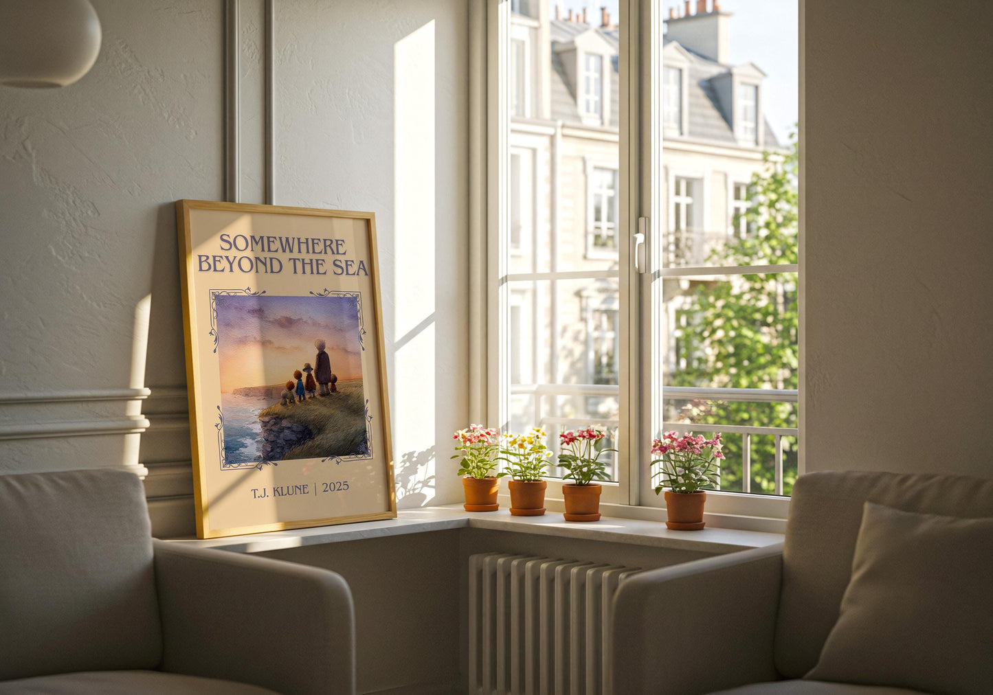 Somewhere Beyond The Sea by T.J. Klune Descriptive Poster Print.Free Delivery Wall Art Author&Blurb Book Artwork Novel Poster