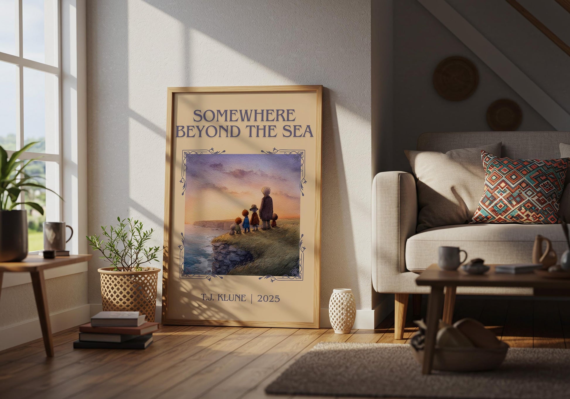 Somewhere Beyond The Sea by T.J. Klune Descriptive Poster Print.Free Delivery Wall Art Author&Blurb Book Artwork Novel Poster