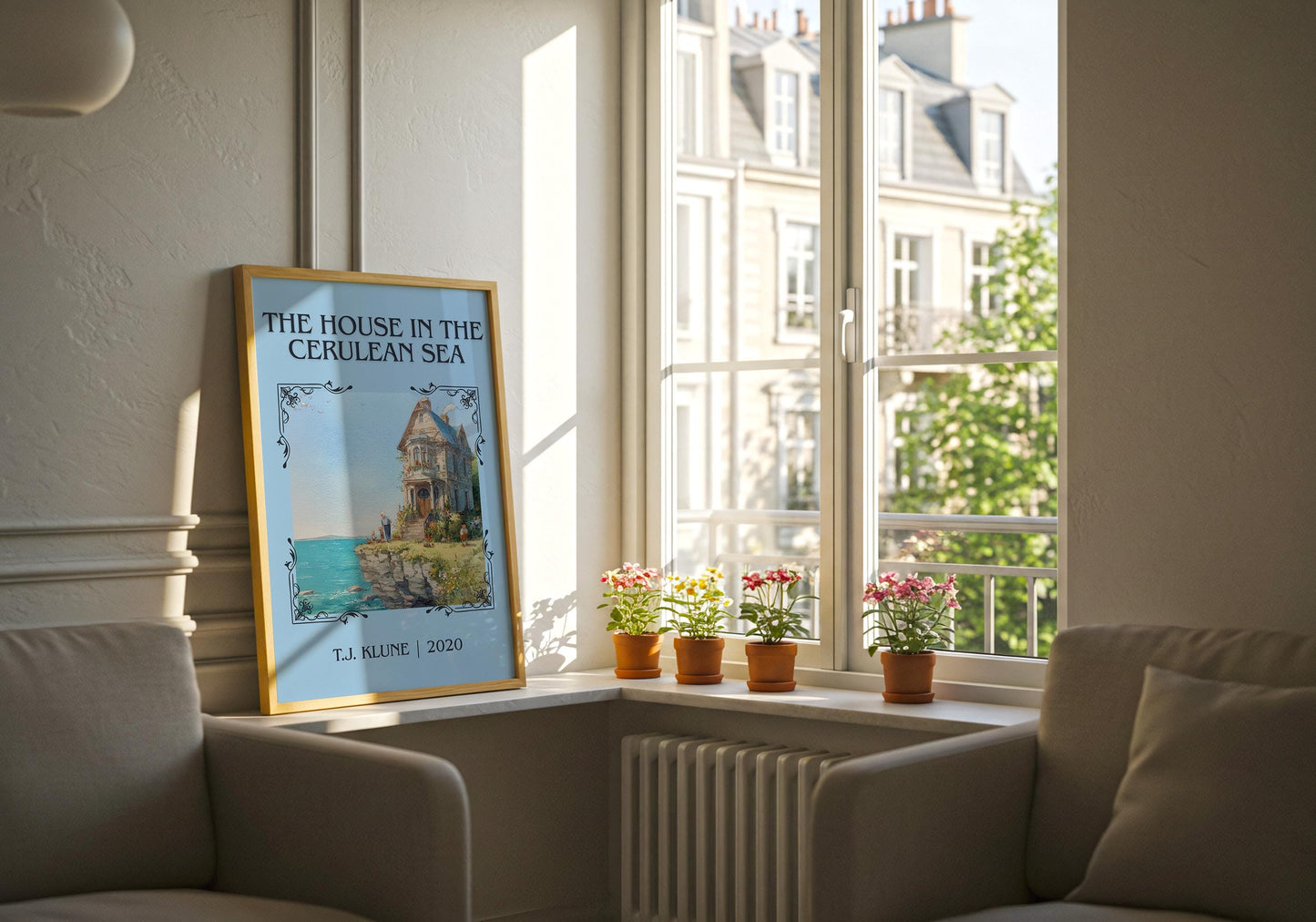 The House In The Cerulean Sea by T.J. Klune Descriptive Poster Print.Free Delivery Wall Art Author&Blurb Book Artwork Novel Poster