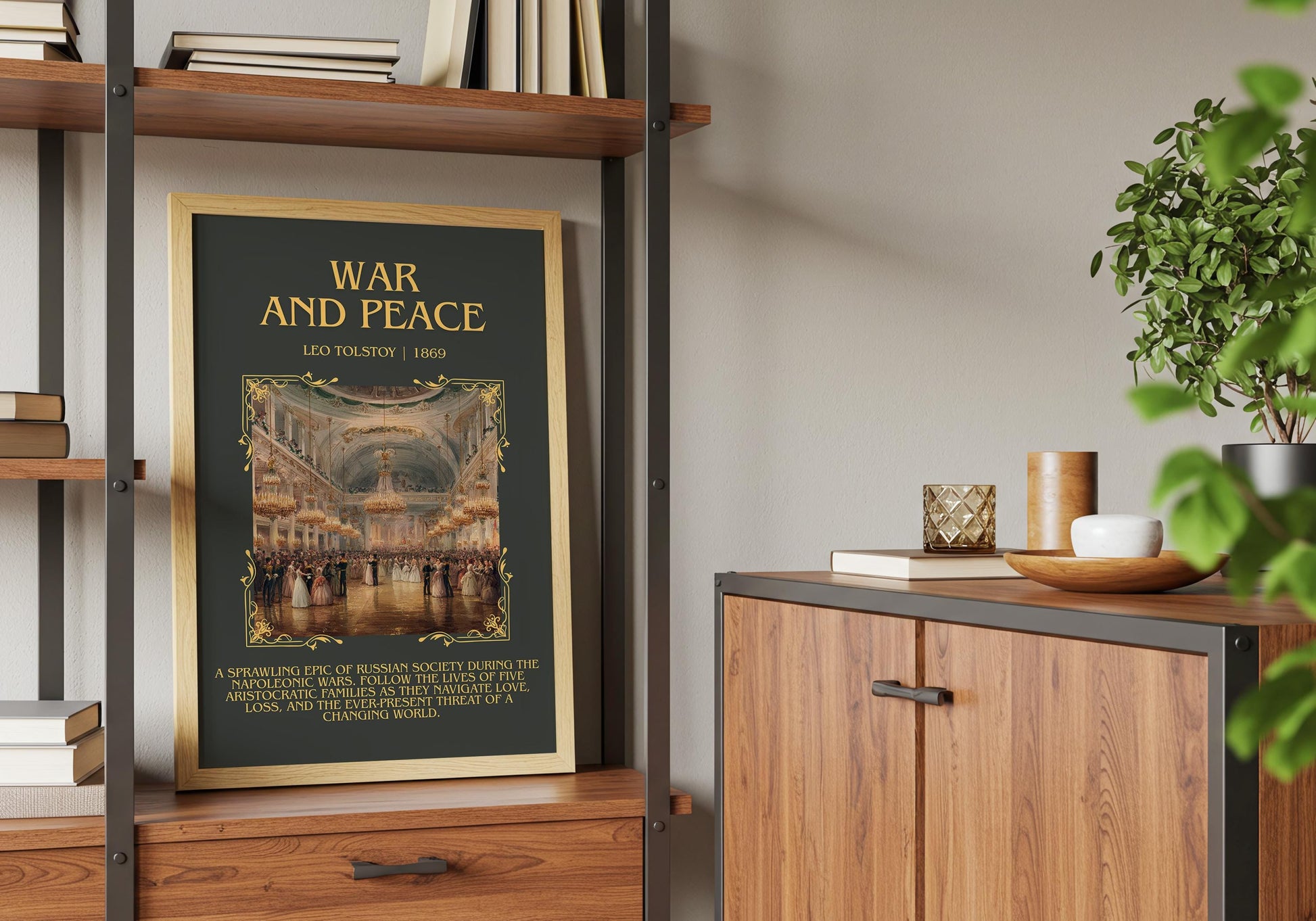 War And Peace by Leo Tolstoy Descriptive Poster Print.Free Delivery Wall Art Author&Blurb Book Artwork Novel Poster
