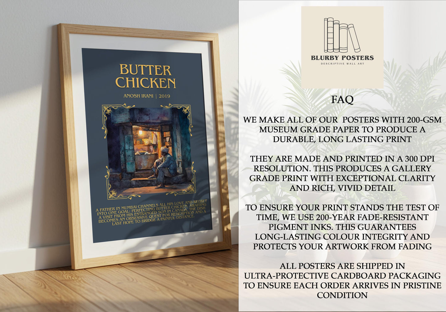 BC by Anosh Irani Descriptive Poster Print.Free Delivery Wall Art Author&Blurb Book Artwork Novel Poster