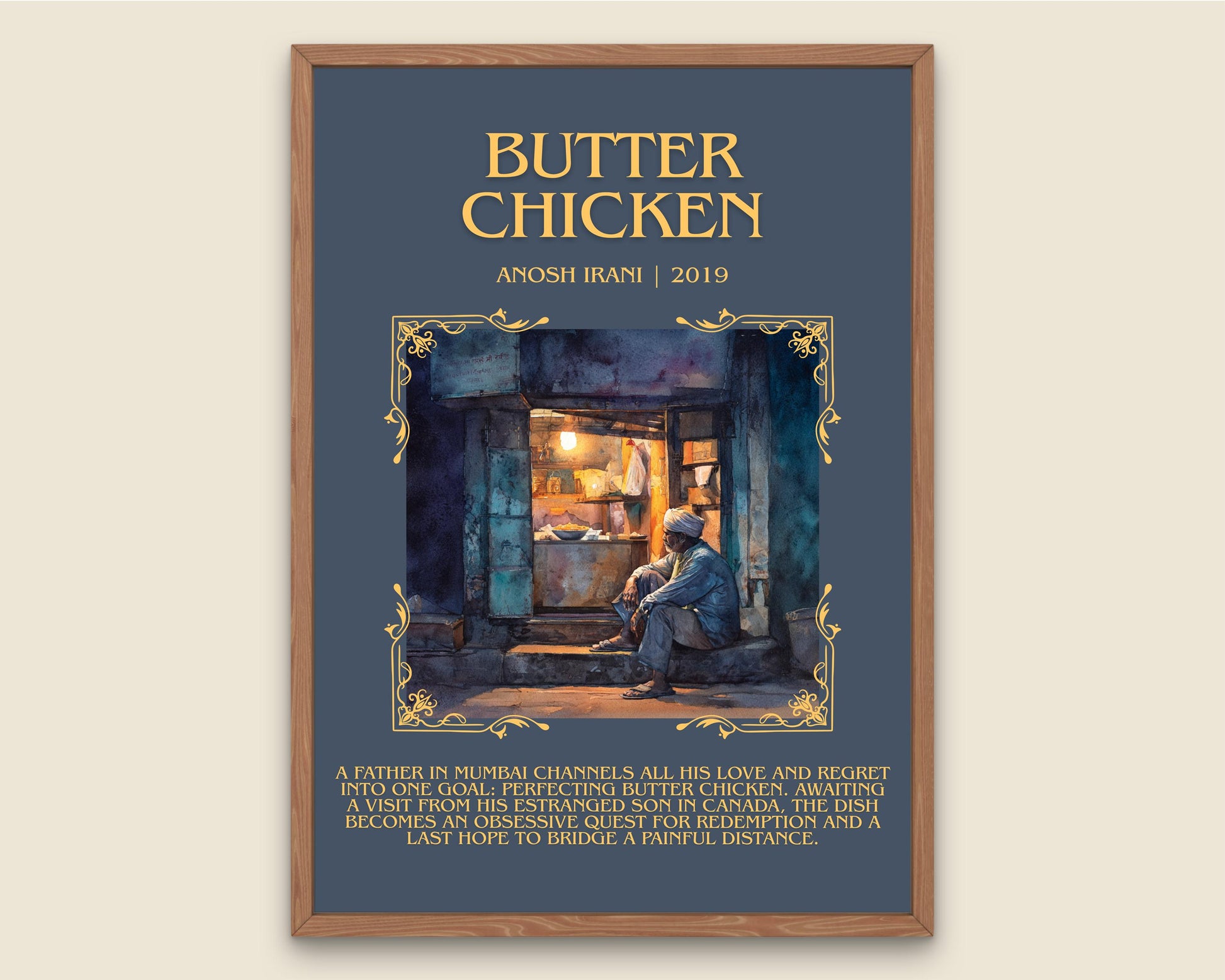 BC by Anosh Irani Descriptive Poster Print.Free Delivery Wall Art Author&Blurb Book Artwork Novel Poster
