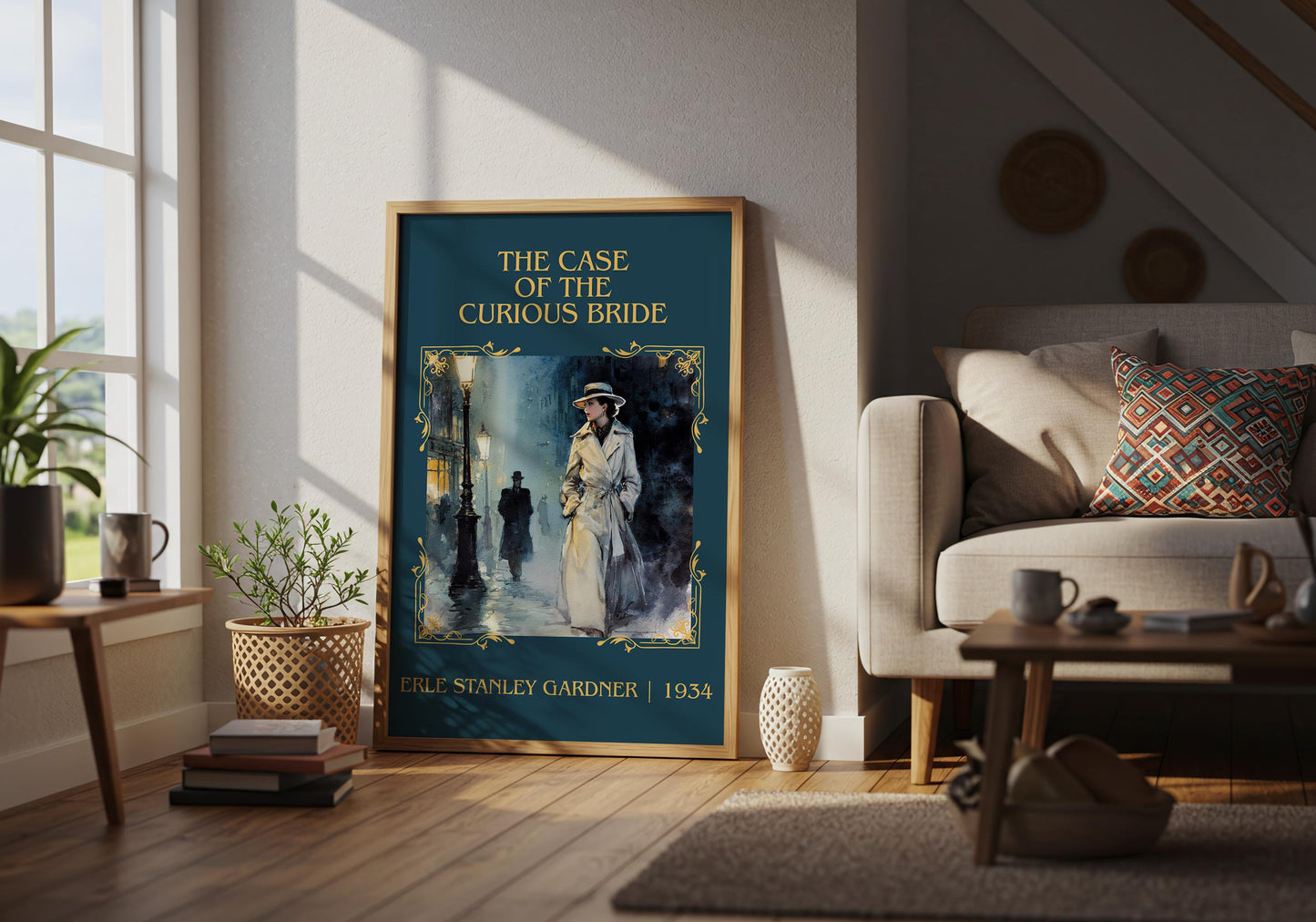 The Case Of The Curious Bride by Erle Stanley Gardner Descriptive Poster Print.Free Delivery Wall Art Author&Blurb Book Artwork Novel