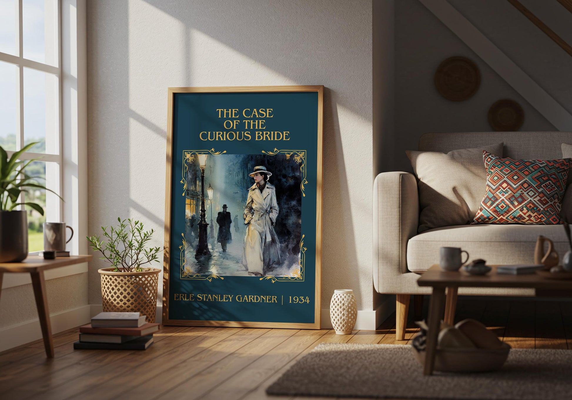 The Case Of The Curious Bride by Erle Stanley Gardner Descriptive Poster Print.Free Delivery Wall Art Author&Blurb Book Artwork Novel