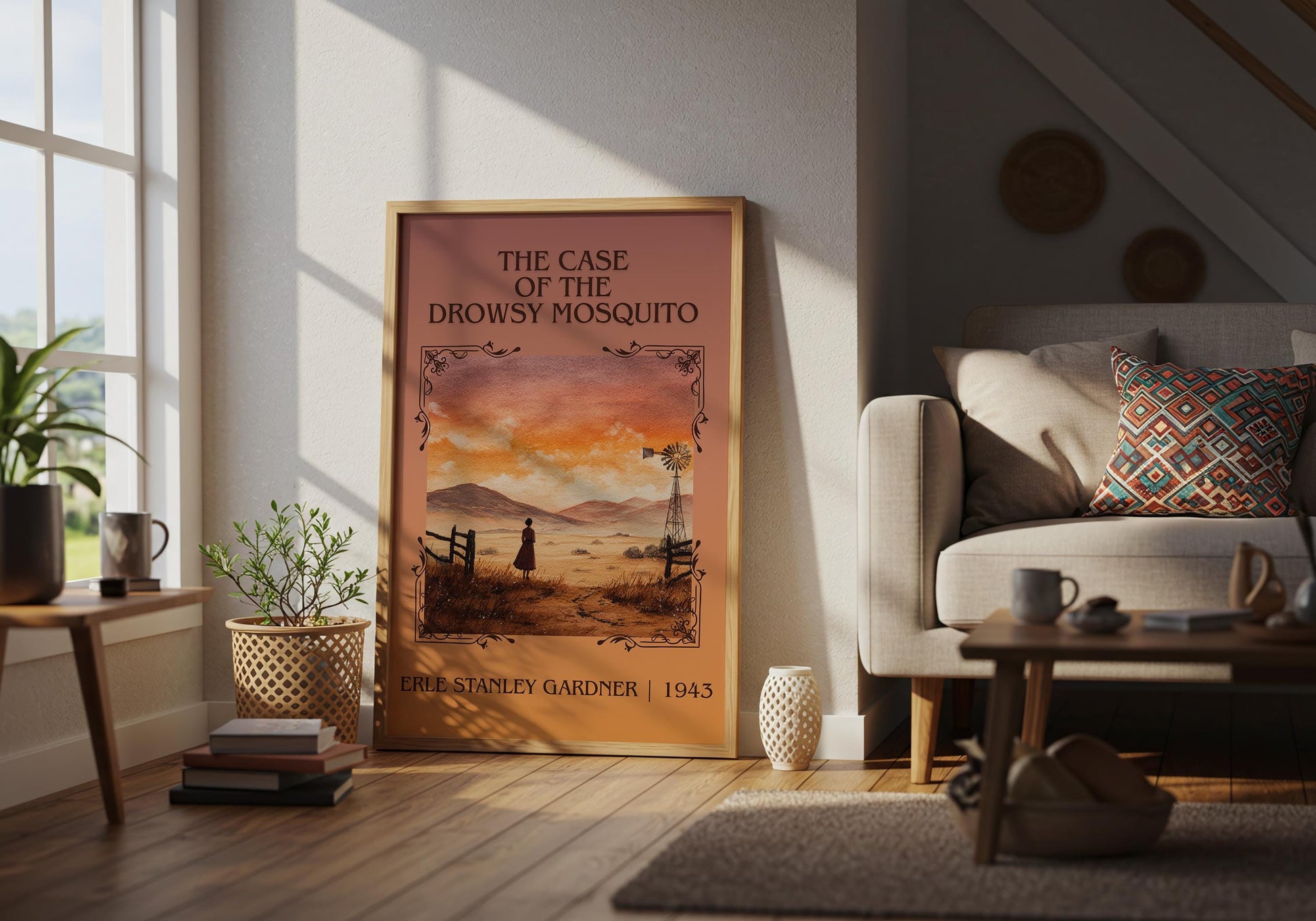 The Case Of The Drowsy Mosquito by Erle Stanley Gardner Descriptive Poster Print.Free Delivery Wall Art Author&Blurb Book Artwork Novel