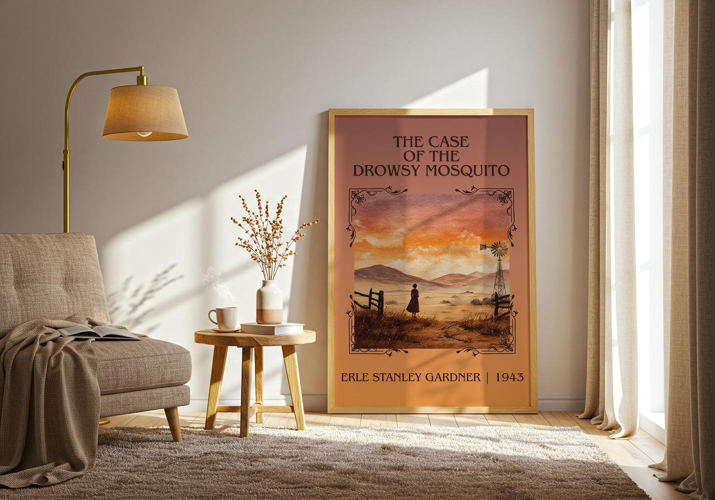 The Case Of The Drowsy Mosquito by Erle Stanley Gardner Descriptive Poster Print.Free Delivery Wall Art Author&Blurb Book Artwork Novel