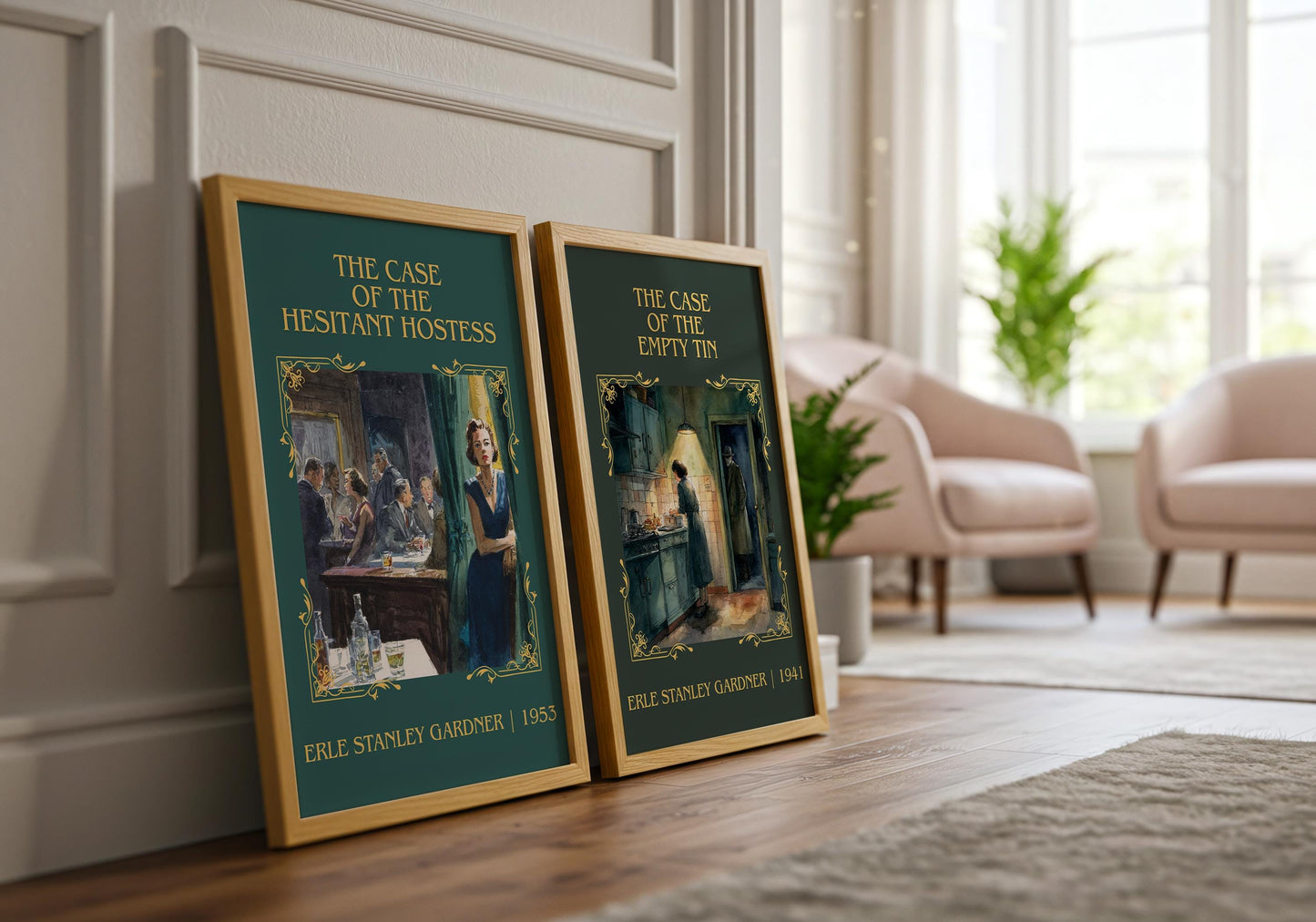 The Case Of The Empty Tin by Erle Stanley Gardner Descriptive Poster Print.Free Delivery Wall Art Author&Blurb Book Artwork Novel