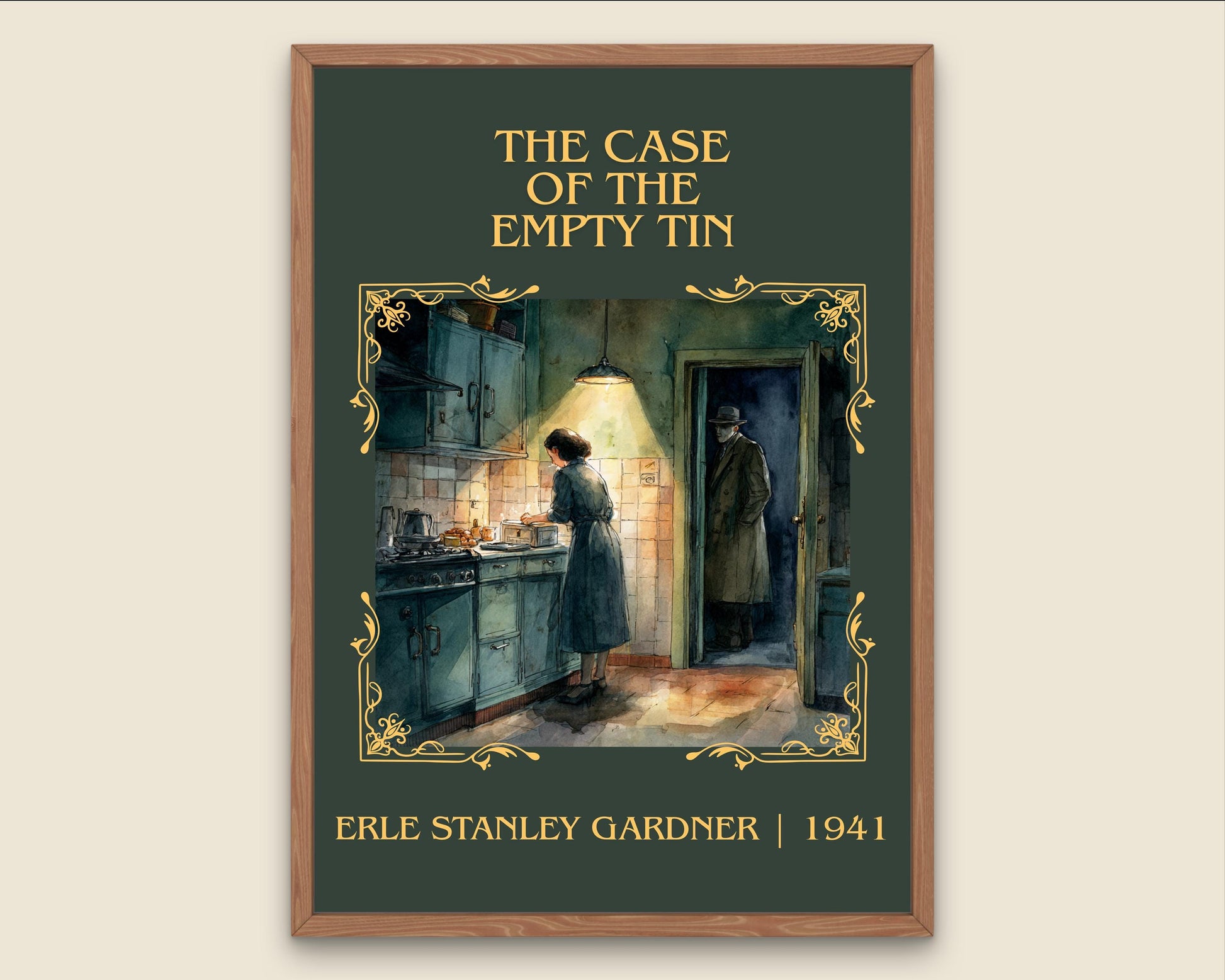 The Case Of The Empty Tin by Erle Stanley Gardner Descriptive Poster Print.Free Delivery Wall Art Author&Blurb Book Artwork Novel