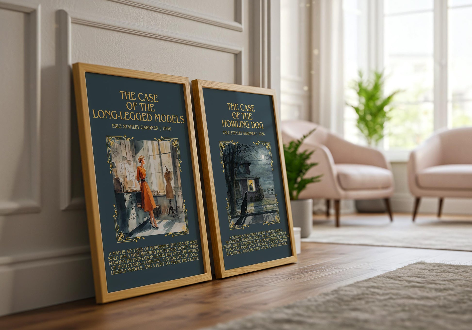 The Case Of The Howling Dog by Erle Stanley Gardner Descriptive Poster Print.Free Delivery Wall Art Author&Blurb Book Artwork Novel