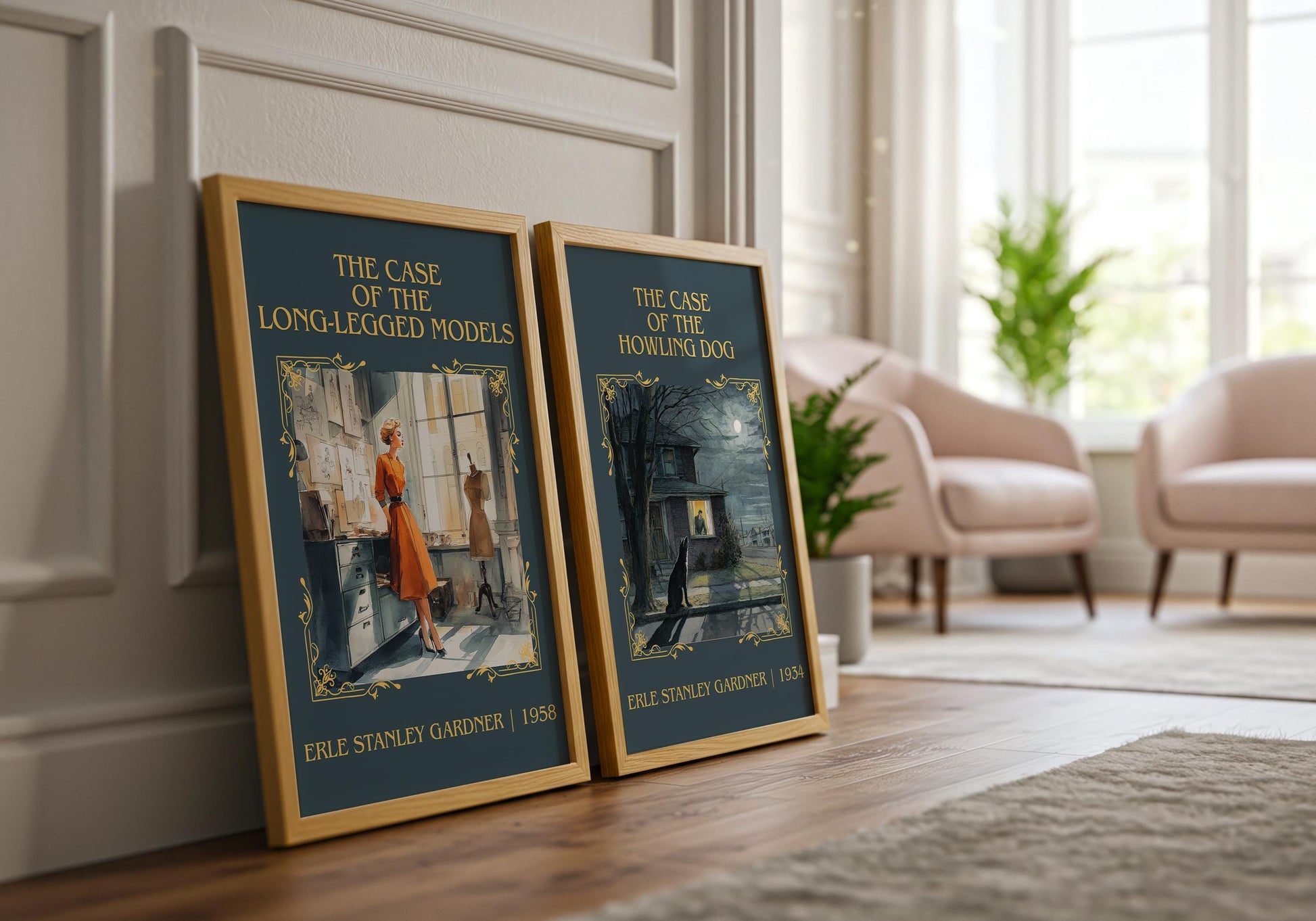 The Case Of The Long-legged Model by Erle Stanley Gardner Descriptive Poster Print.Free Delivery Wall Art Author&Blurb Book Artwork Novel