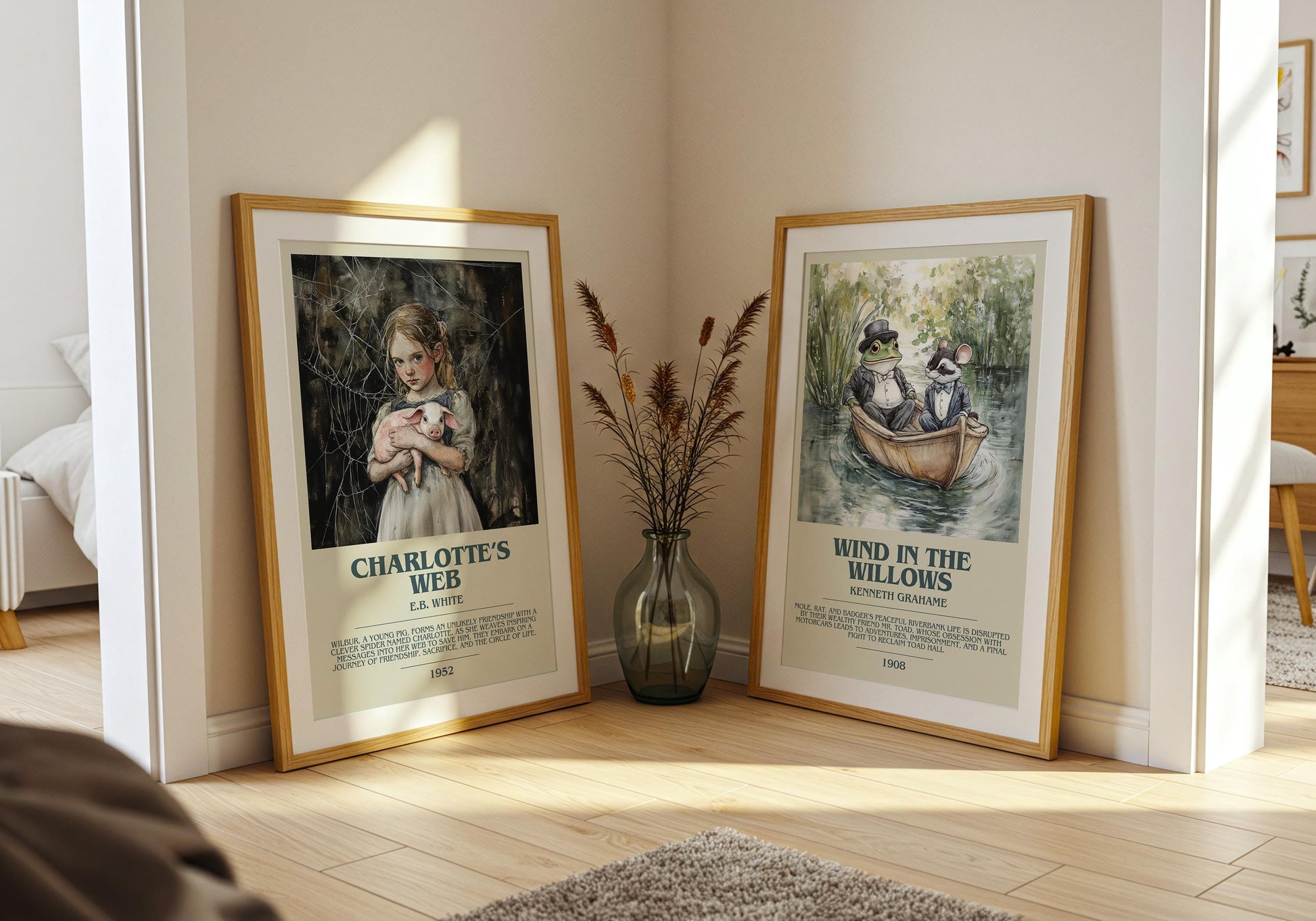 Charlottes Web by E.B. White Descriptive Poster Print. Free Delivery Wall Art Author & Blurb Book Artwork Novel Modern Poster Gift