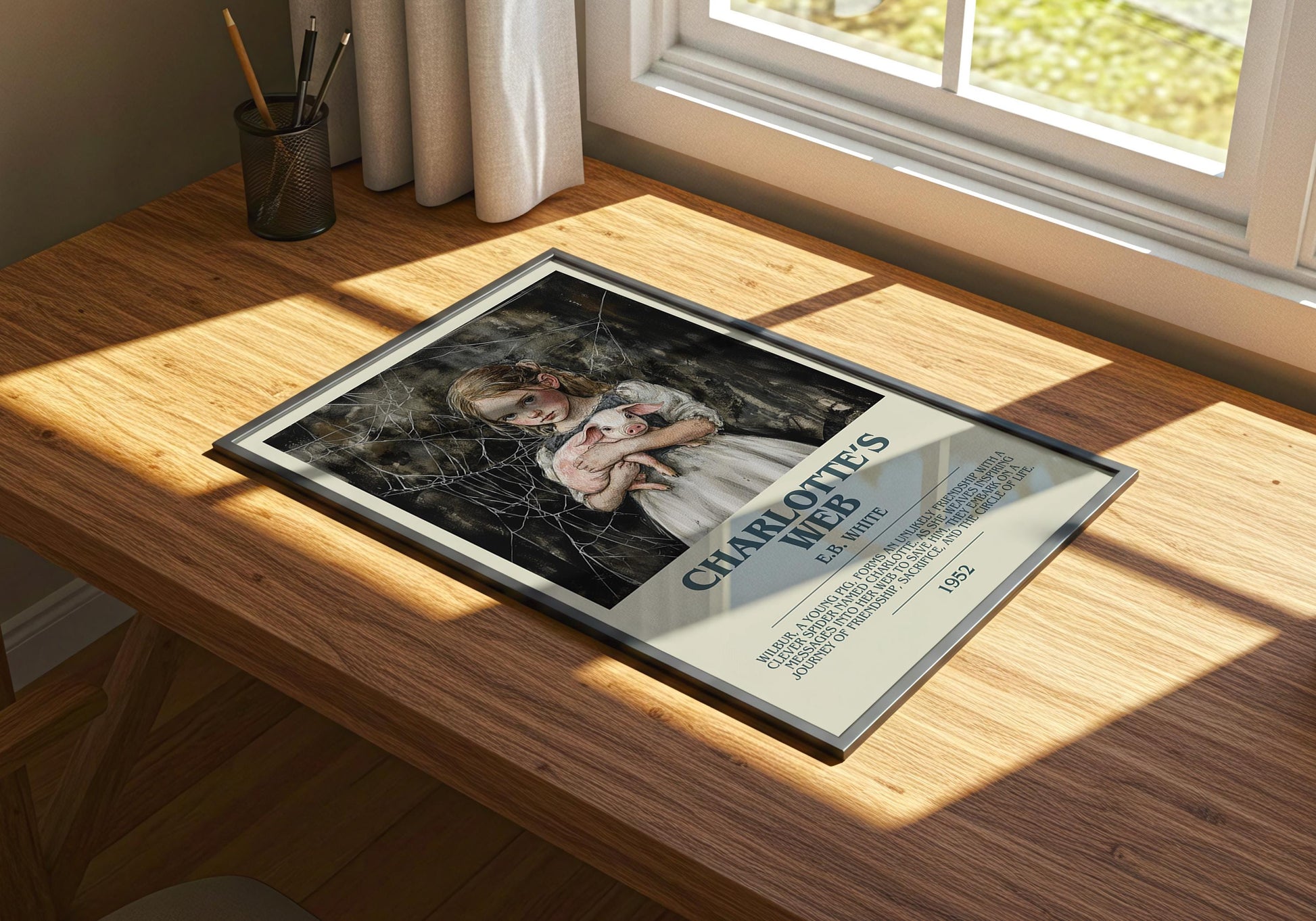 Charlottes Web by E.B. White | Descriptive Book Poster | Modern