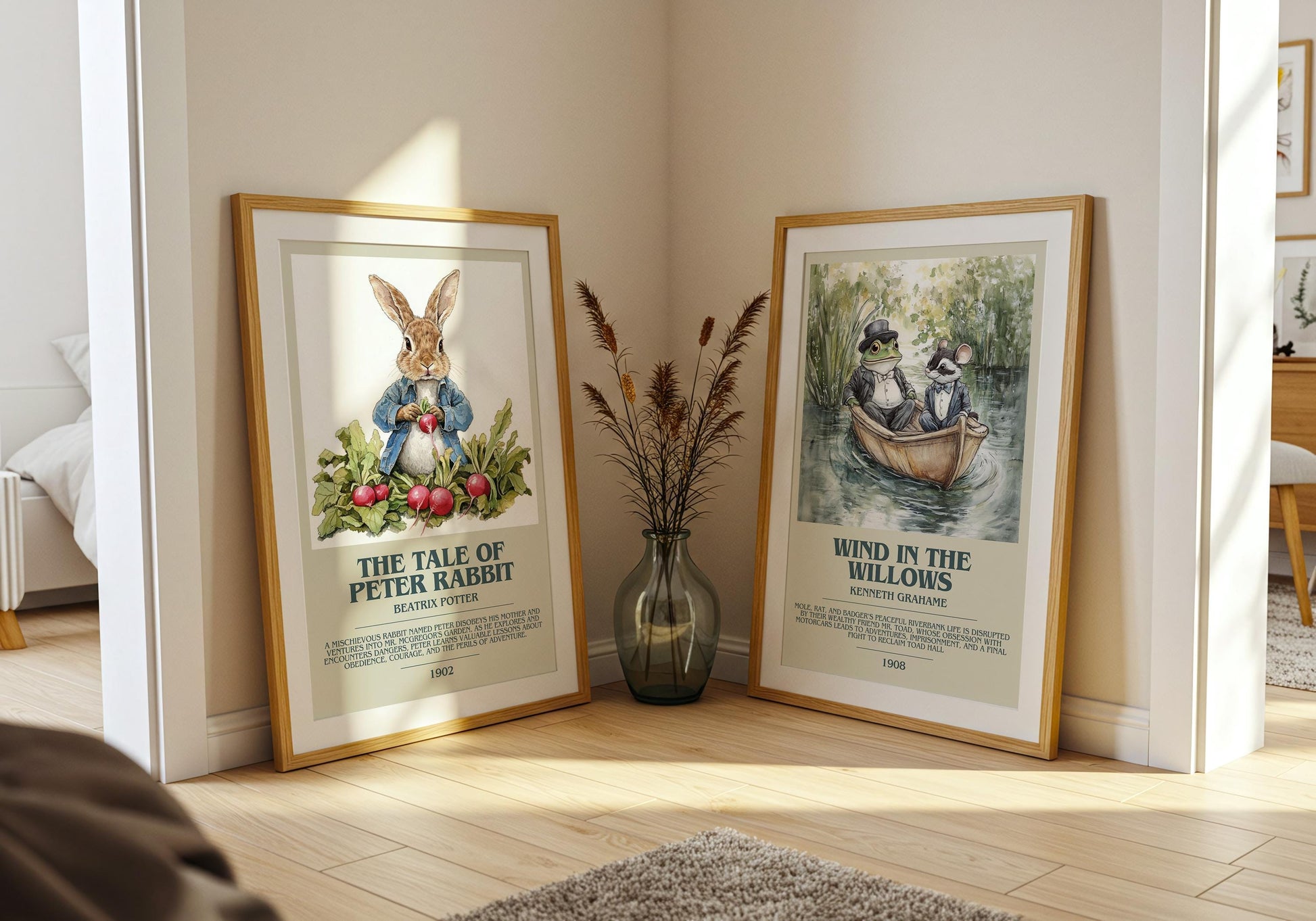 The Tale Of Peter Rabbit by Beatrix Potter Descriptive Poster Print. Free Delivery Wall Art Author & Blurb Book Artwork Novel Modern Poster