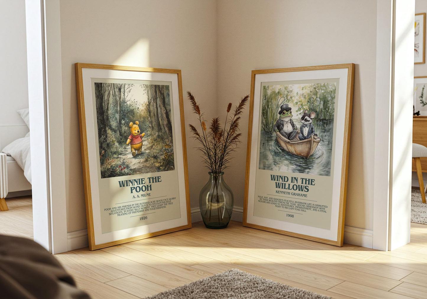 Winnie the Pooh by A.A. Milne Descriptive Poster Print. Free Delivery Wall Art Author & Blurb Book Artwork Novel Modern Poster