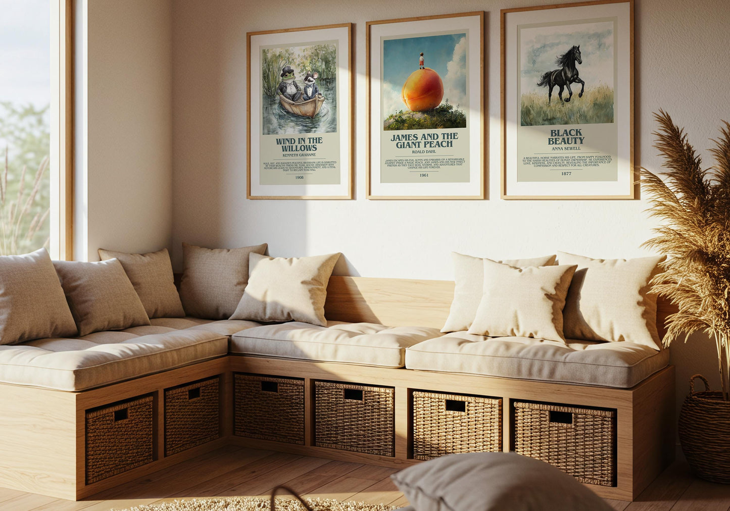 James and the Giant Peach by Roald Dahl Descriptive Poster Print. Free Delivery Wall Art Author & Blurb Book Artwork Novel Modern Poster
