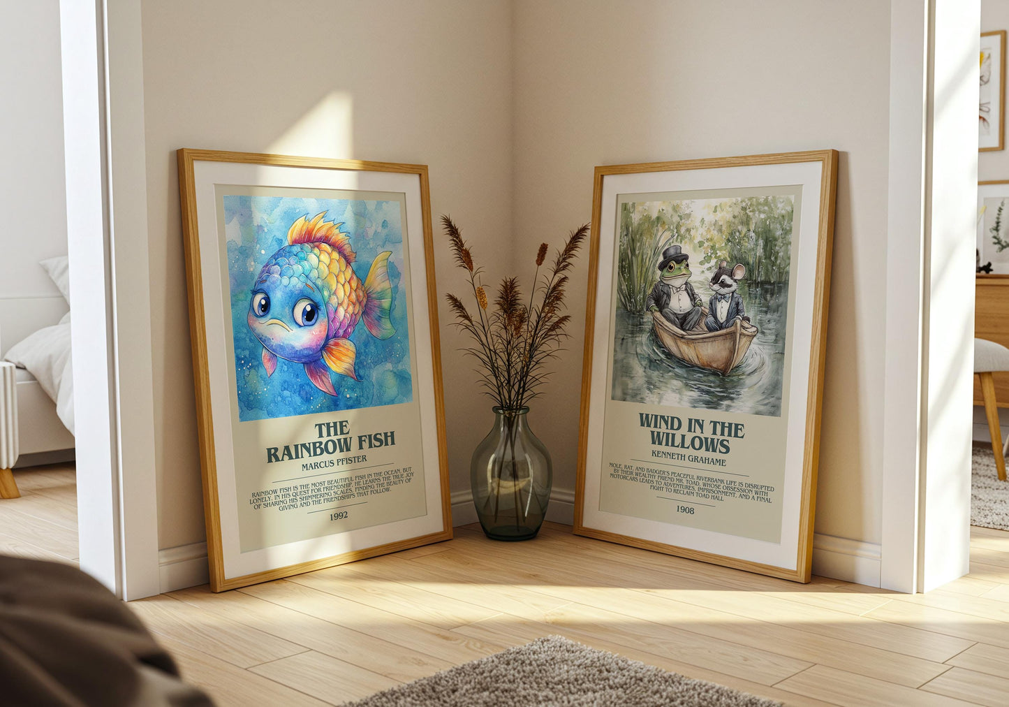 The Rainbow Fish by Marcus Pfister Descriptive Poster Print. Free Delivery Wall Art Author & Blurb Book Artwork Novel Modern Poster Gift