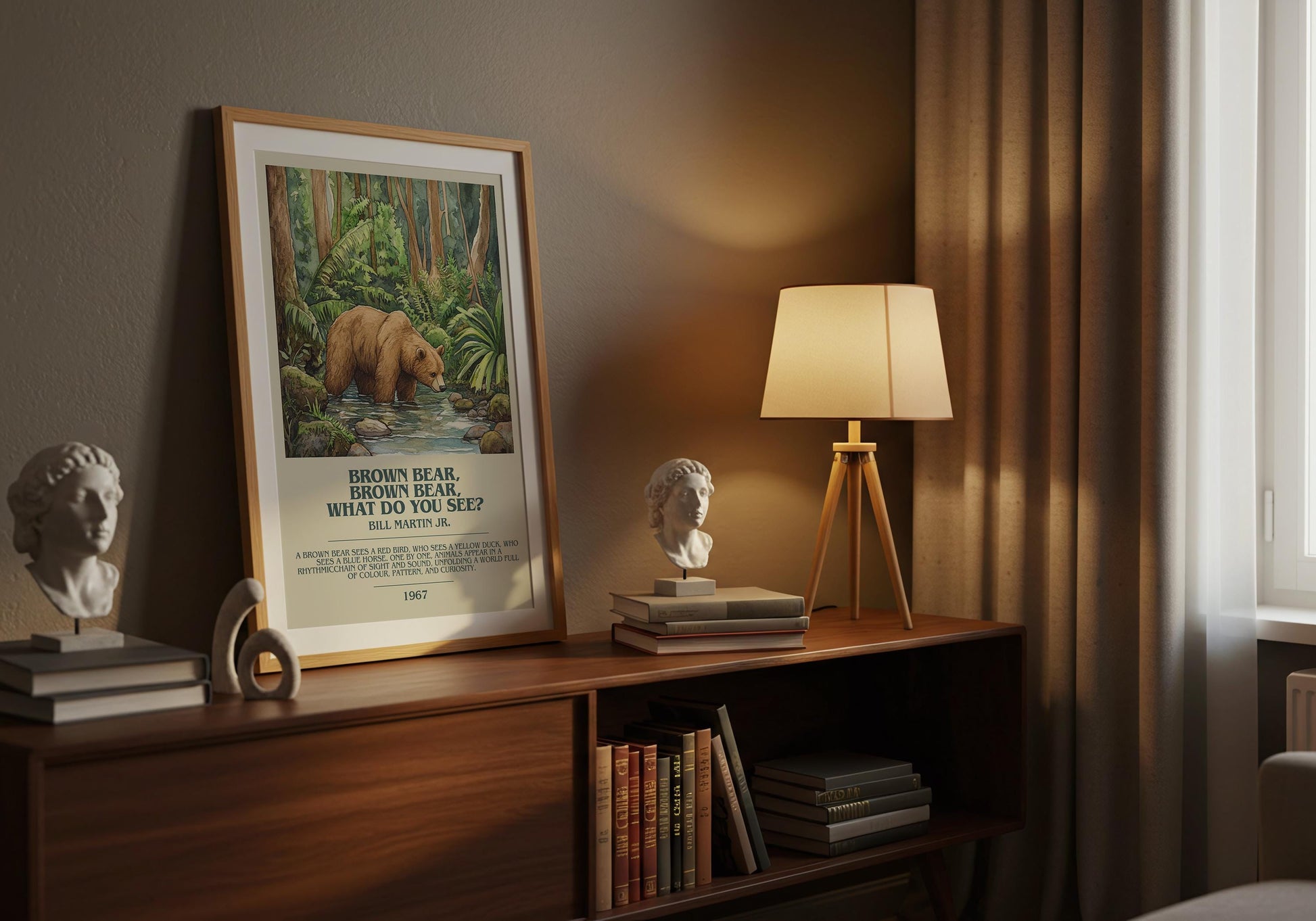 Brown Bear, What Do You See? by Bill Martin Jr | Descriptive Book Poster | Modern