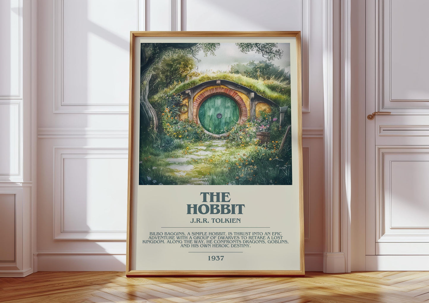 The Hobbit by J.R.R. Tolkien | Descriptive Book Poster | Modern