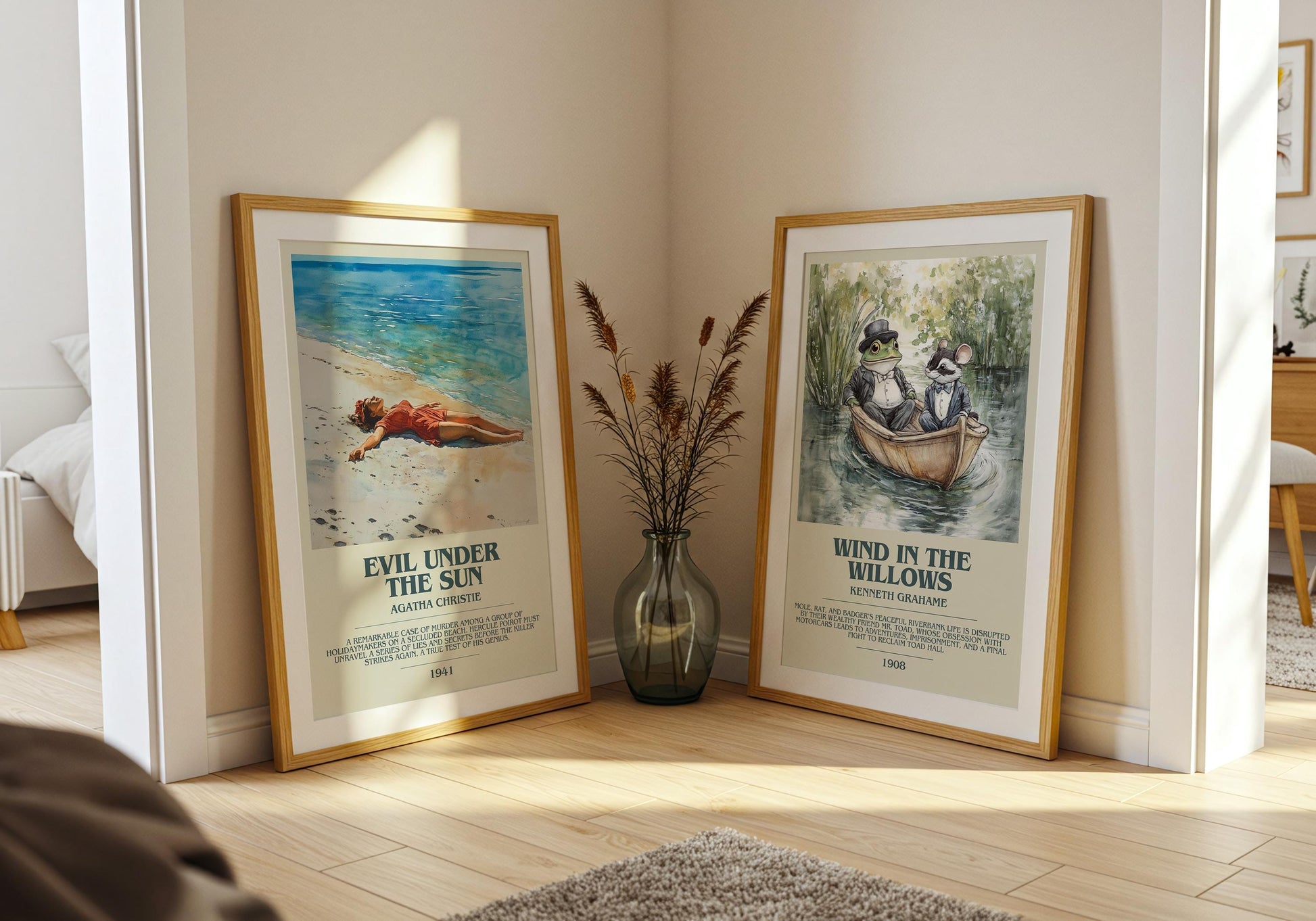 Evil Under The Sun by Agatha Christie Descriptive Poster Print. Free Delivery Wall Art Author & Blurb Book Artwork Novel Modern