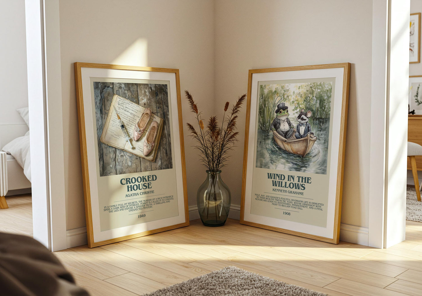 Crooked House by Agatha Christie Descriptive Poster Print. Free Delivery Wall Art Author & Blurb Book Artwork Novel Modern Gift