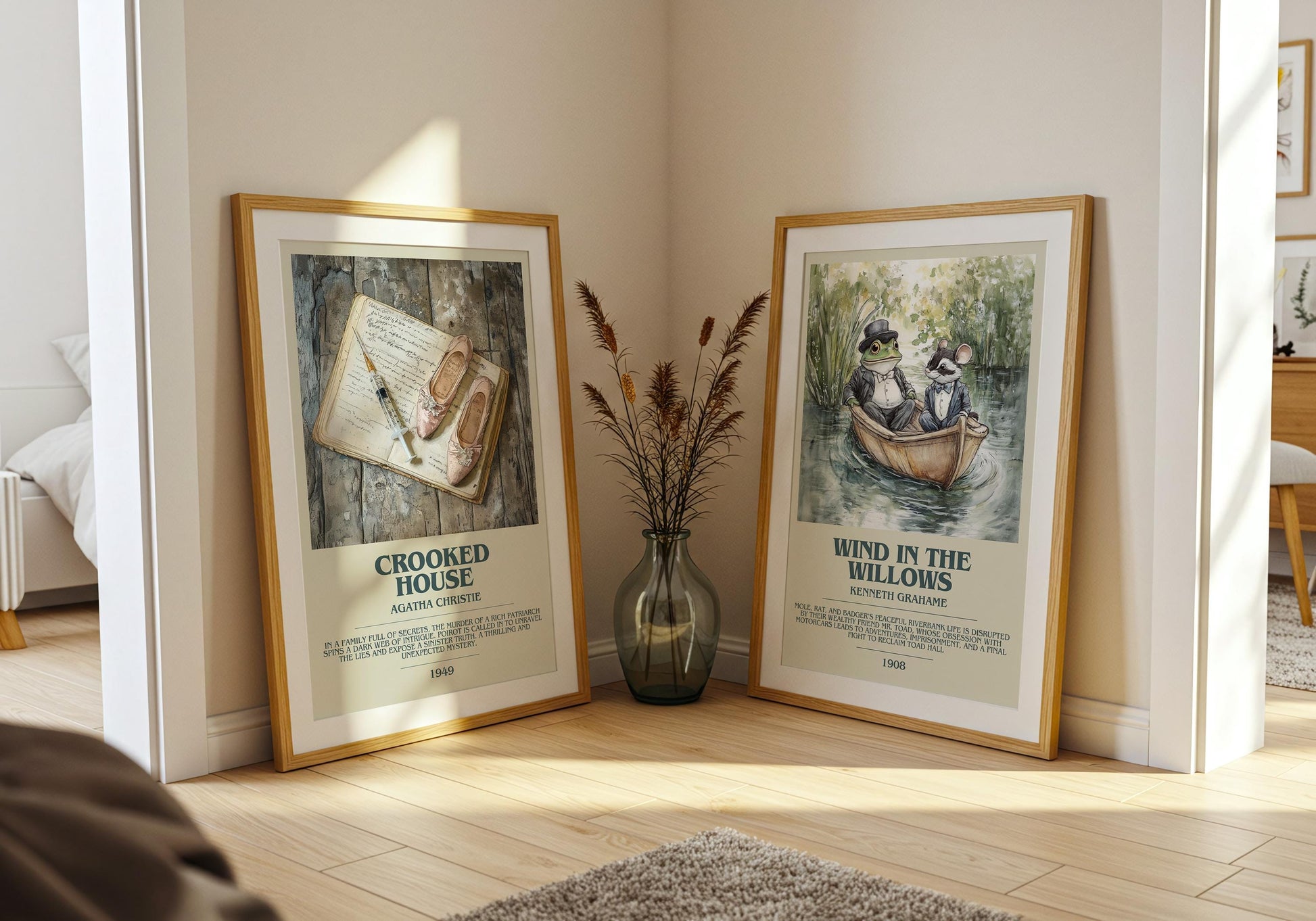 Crooked House by Agatha Christie Descriptive Poster Print. Free Delivery Wall Art Author & Blurb Book Artwork Novel Modern Gift